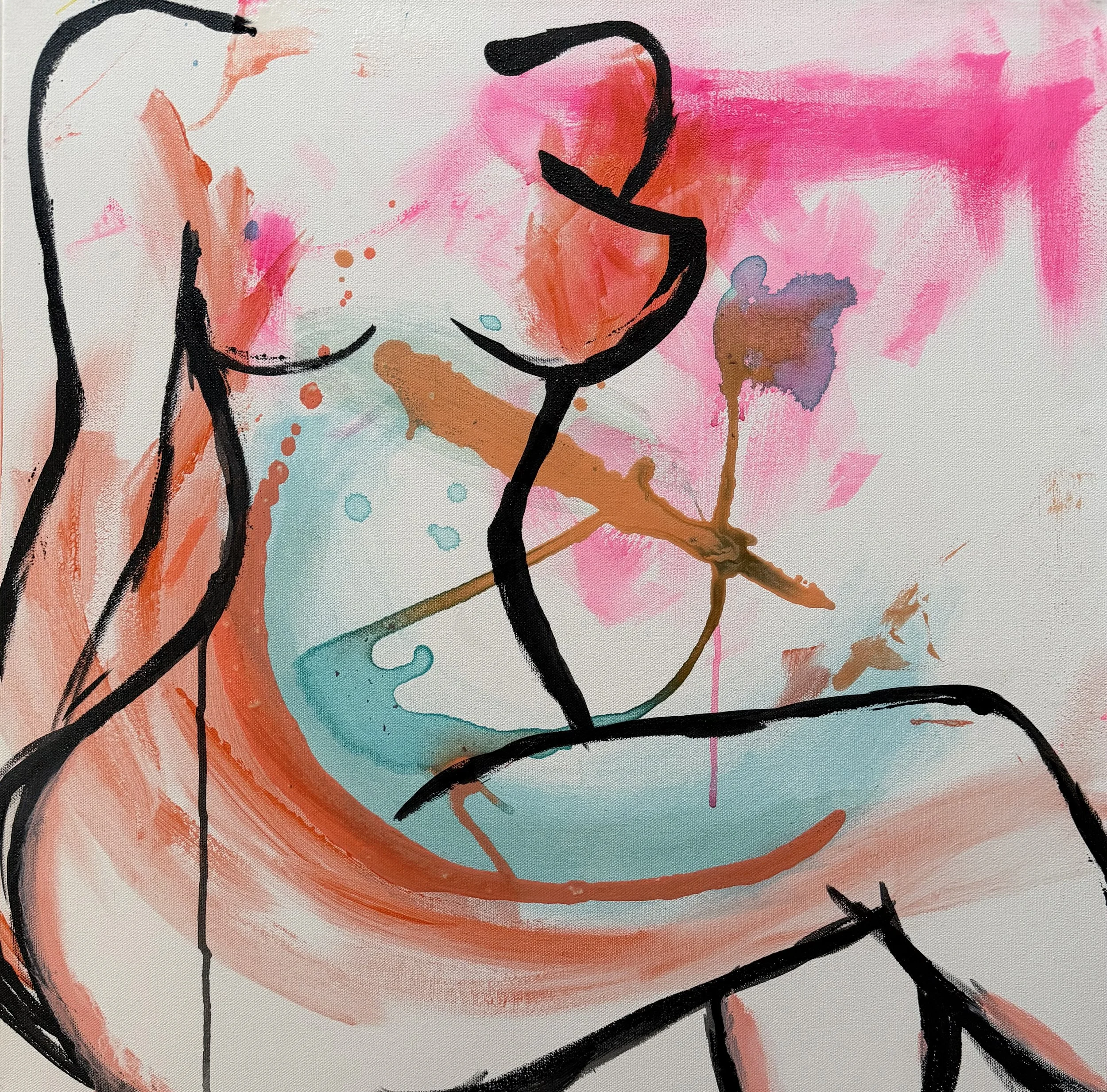 bold and vibrant abstract female form