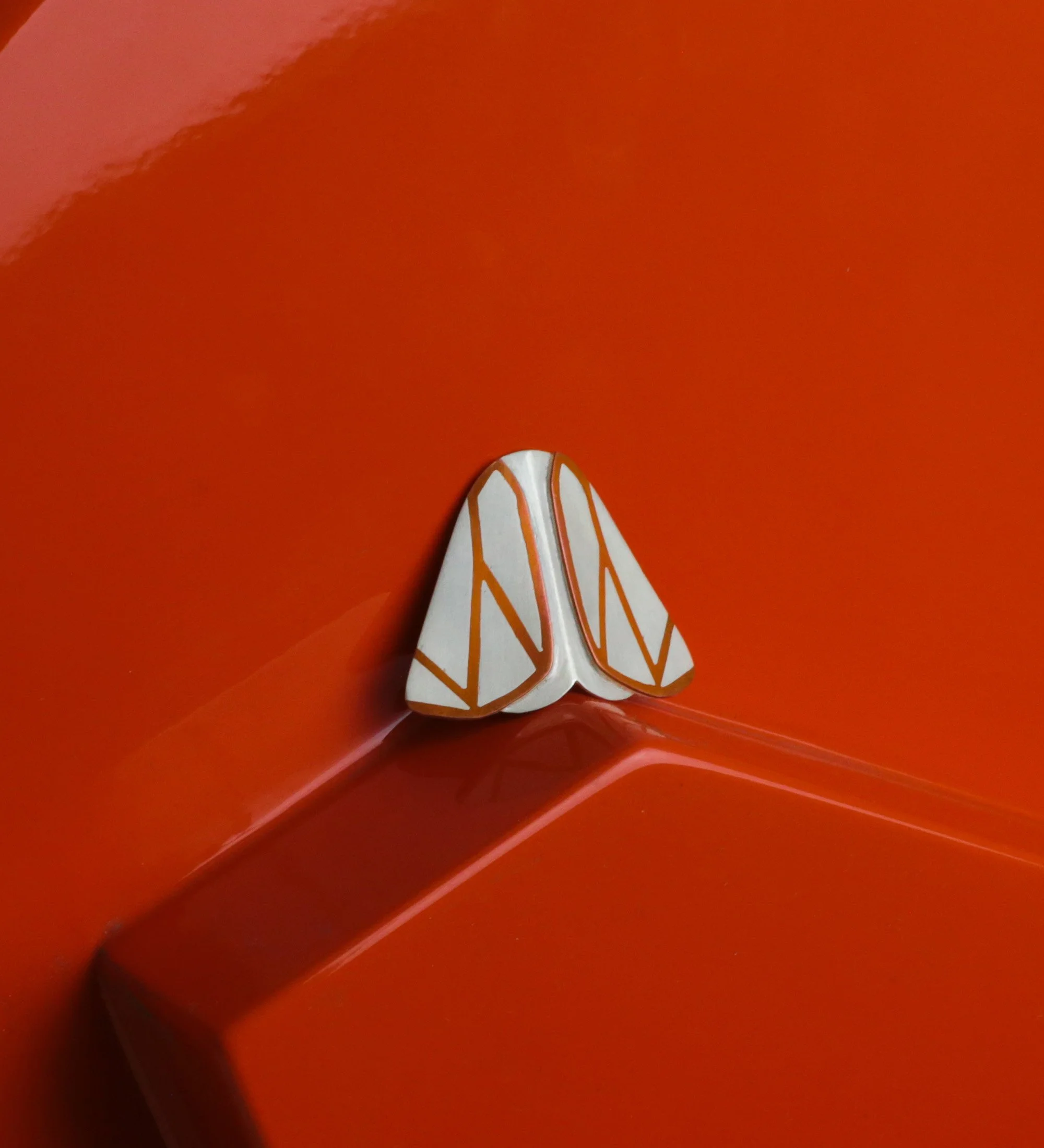 Angled Satin Moth Brooch