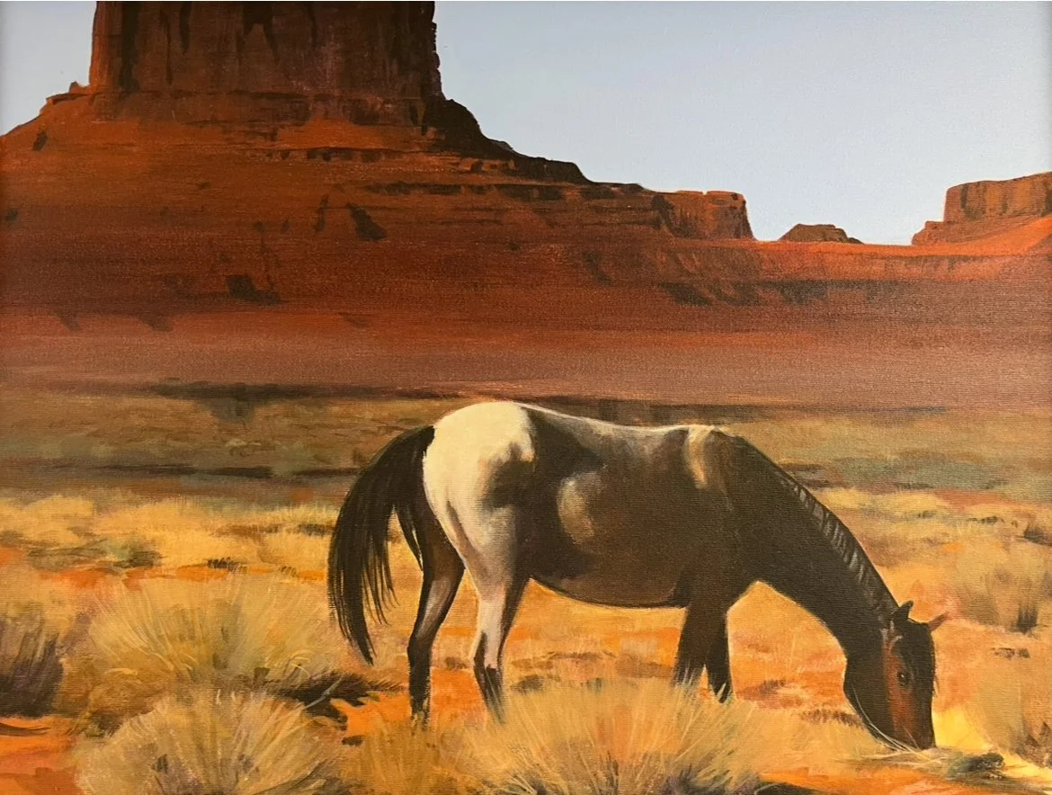 Single Horse in the Desert | Acrylic on Canvas | 18 x 24 | Robert Highsmith