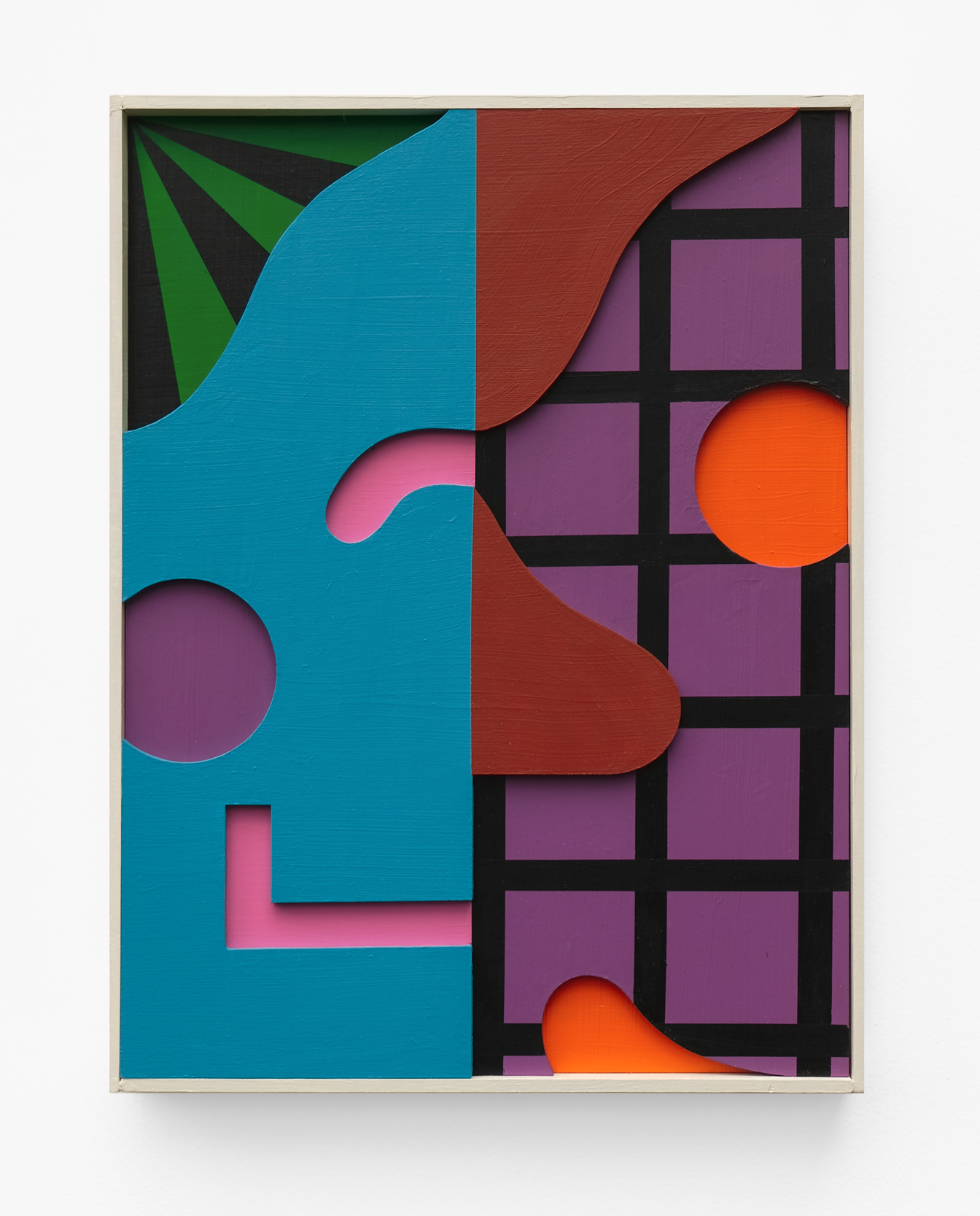  Broken Mirror , 2021 
Acrylic and shaped wood on wood panel in Artist's frame
 
16.5 x 12.5 in