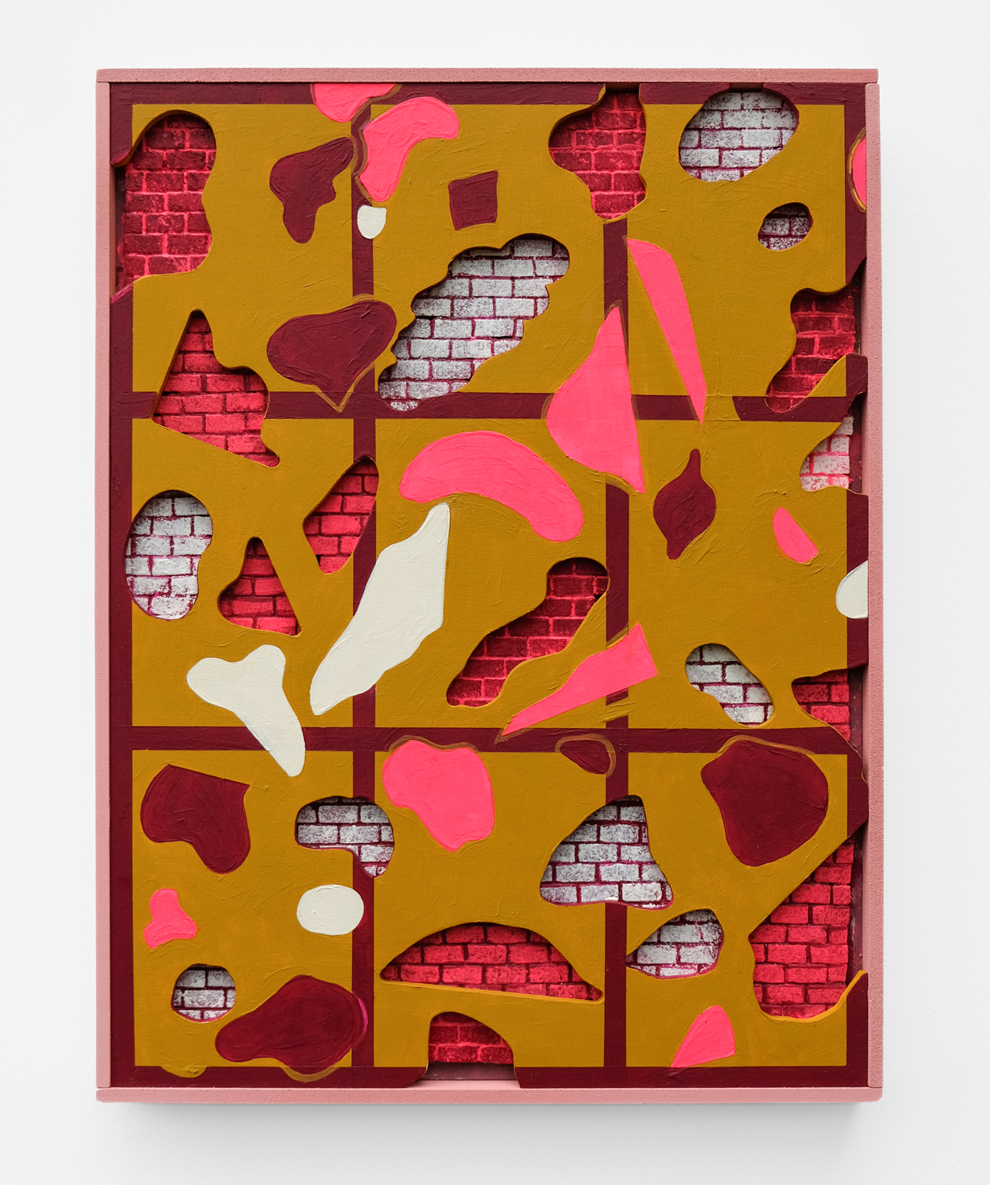  Endless Veil , 2021 
Acrylic, miniature bricks, balsa, laser cut wood mounted on wood panel 
16.5 x 12.5 in