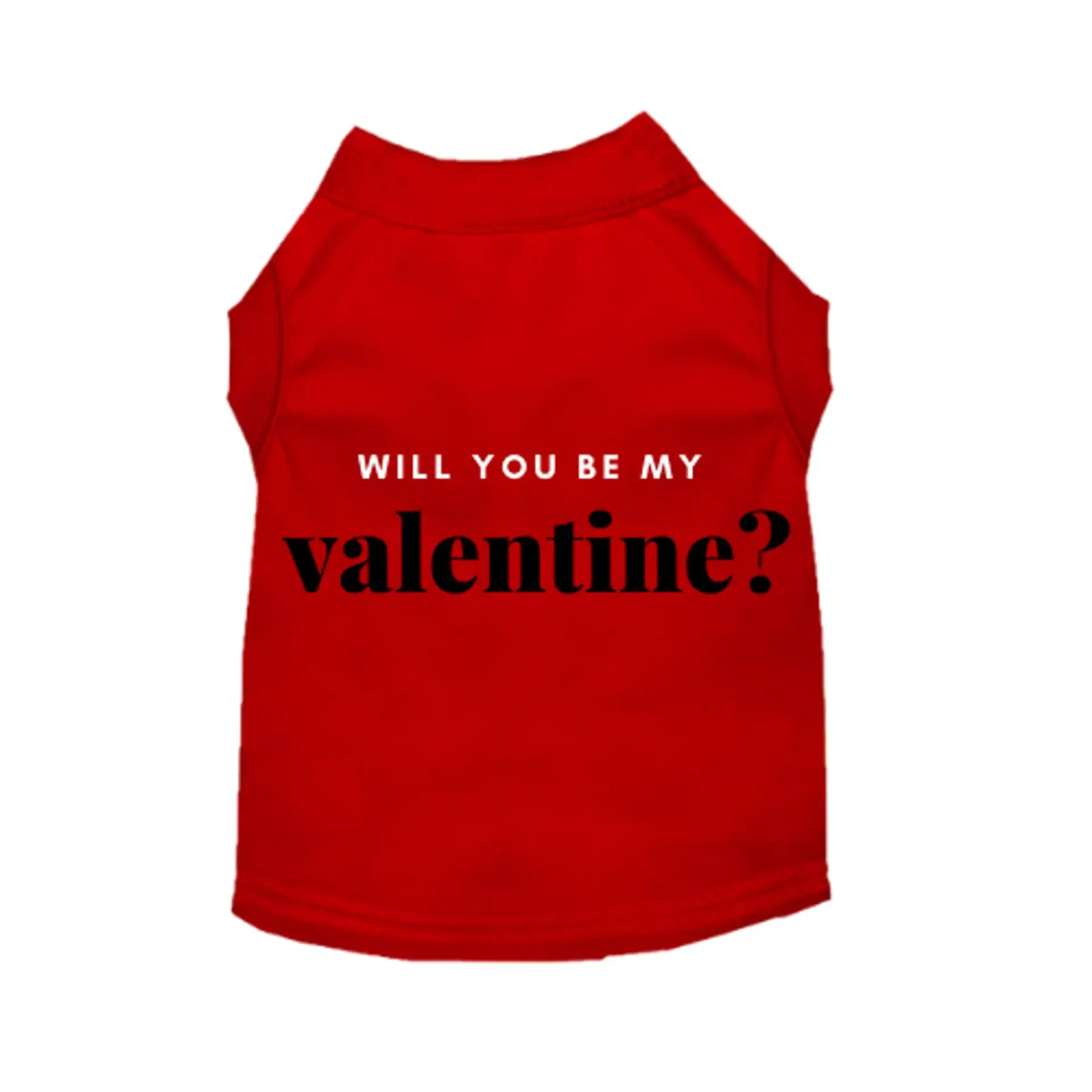 Will You Be My Valentine Dog Tank - Romantic Valentine's Pet Shirt in Black/Red | Bougie Buddy BarkFifthAve4216