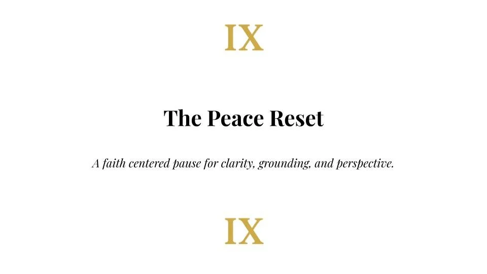 The Peace Reset