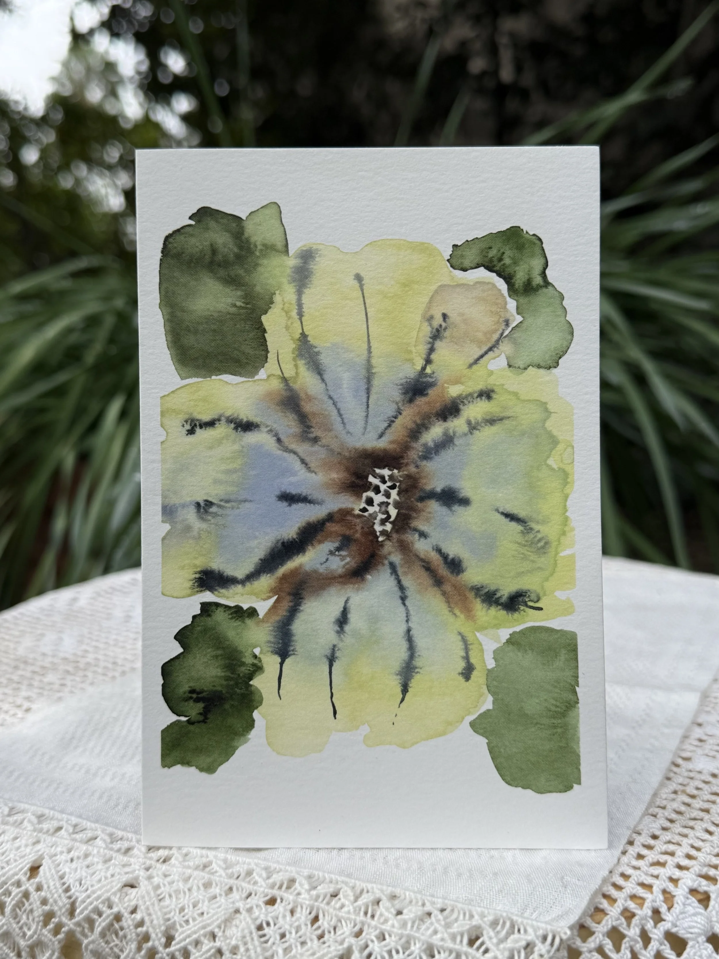 greeting card - mossy floral