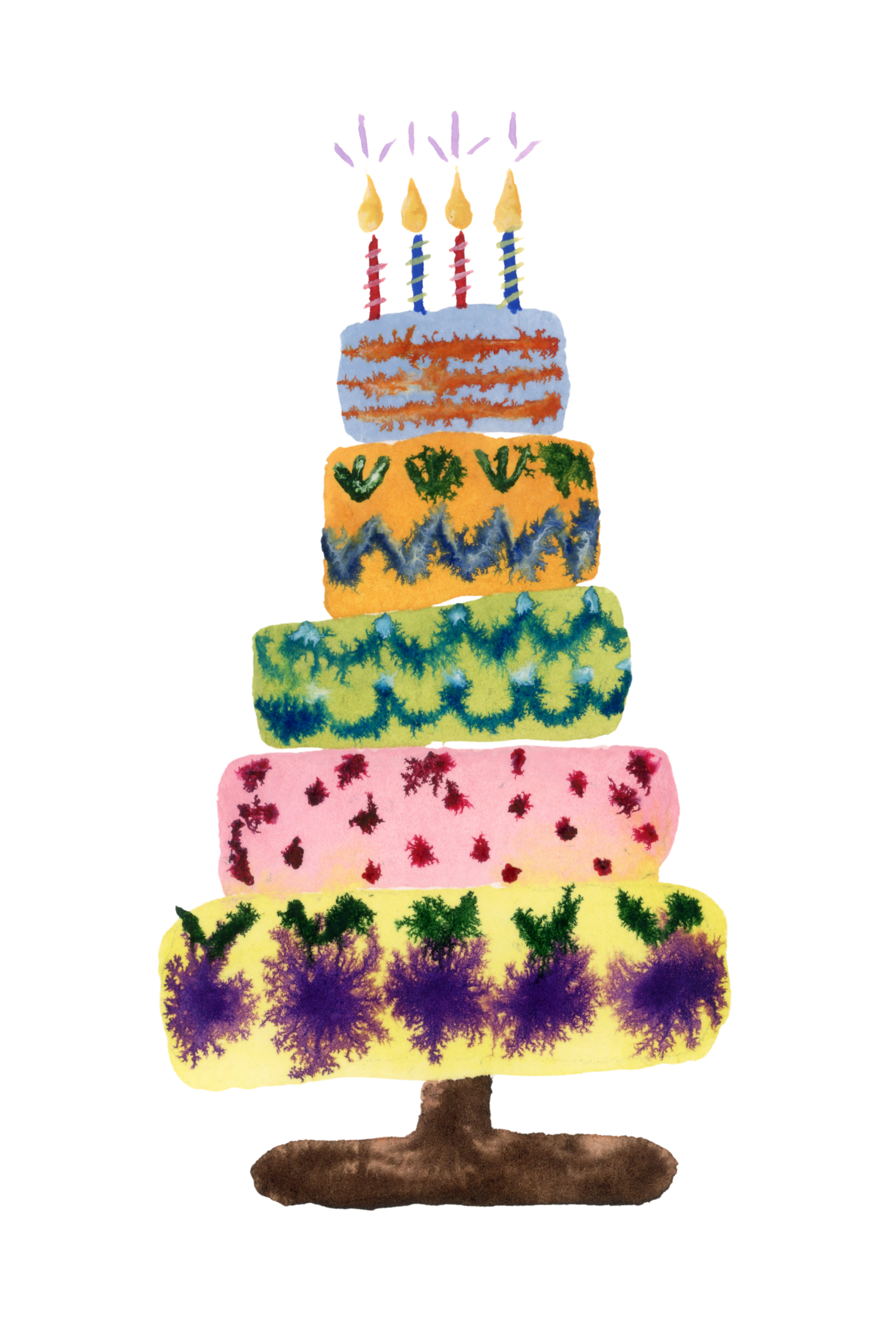 greeting card - tiered birthday cake