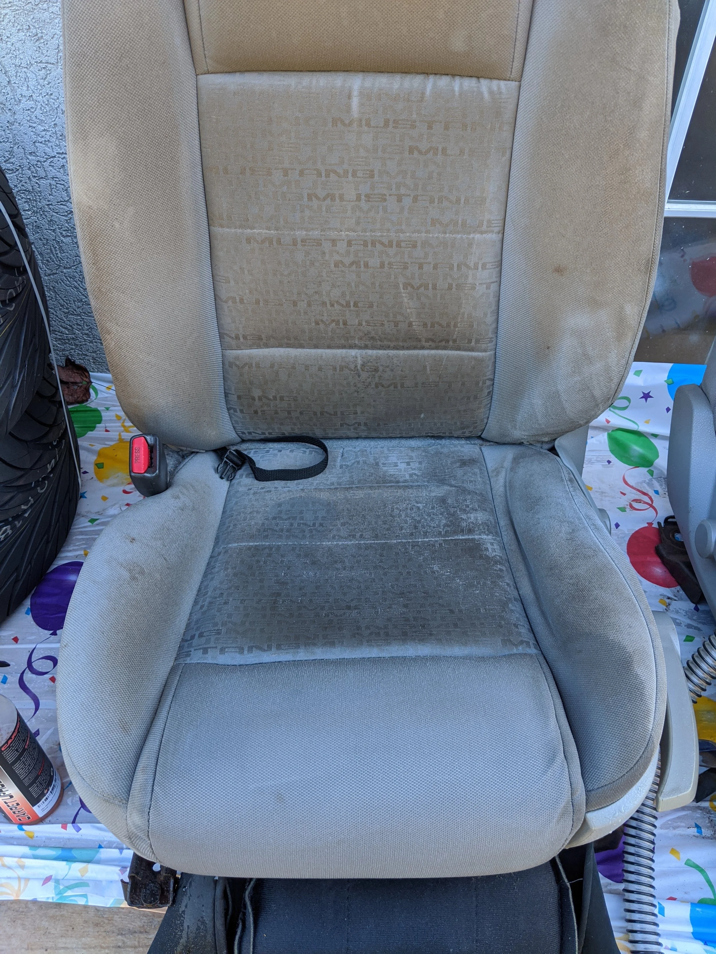 Before of Water Extracting on Mustang Seat