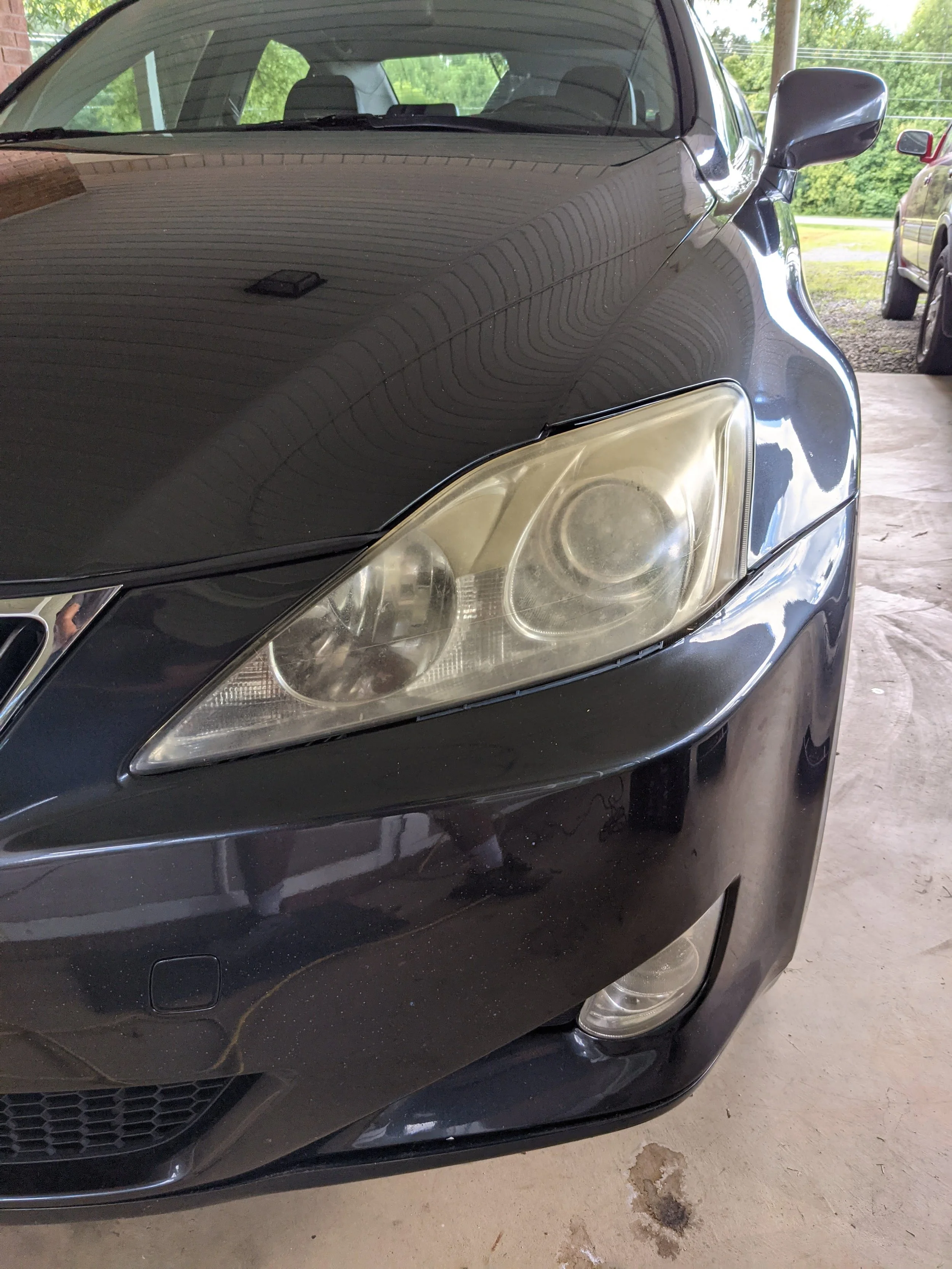 Before of headlight restoration on Lexus IS250
