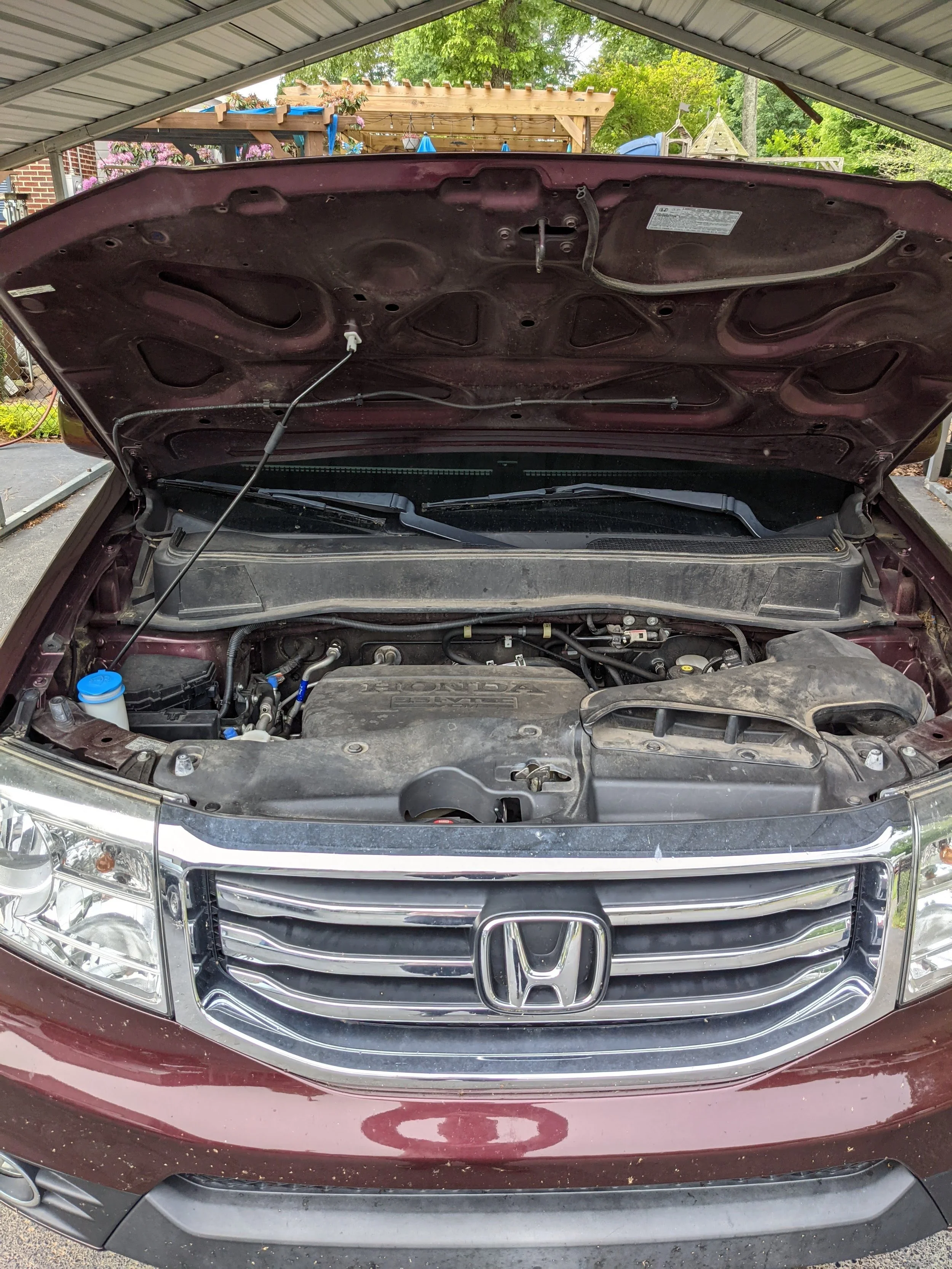 Before of engine cleaning on Honda Pilot