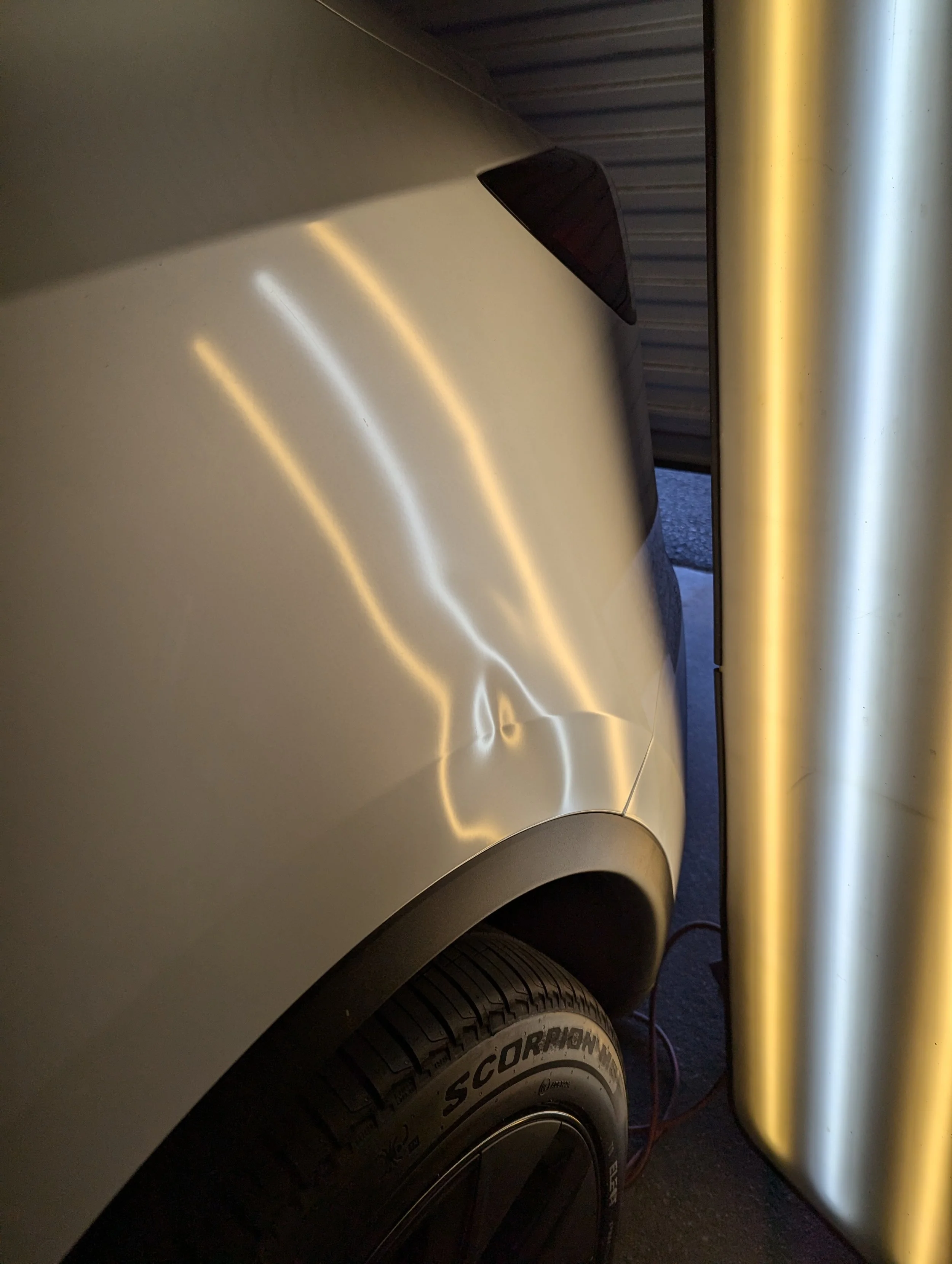 Before of PDR on Tesla Quarter Panel