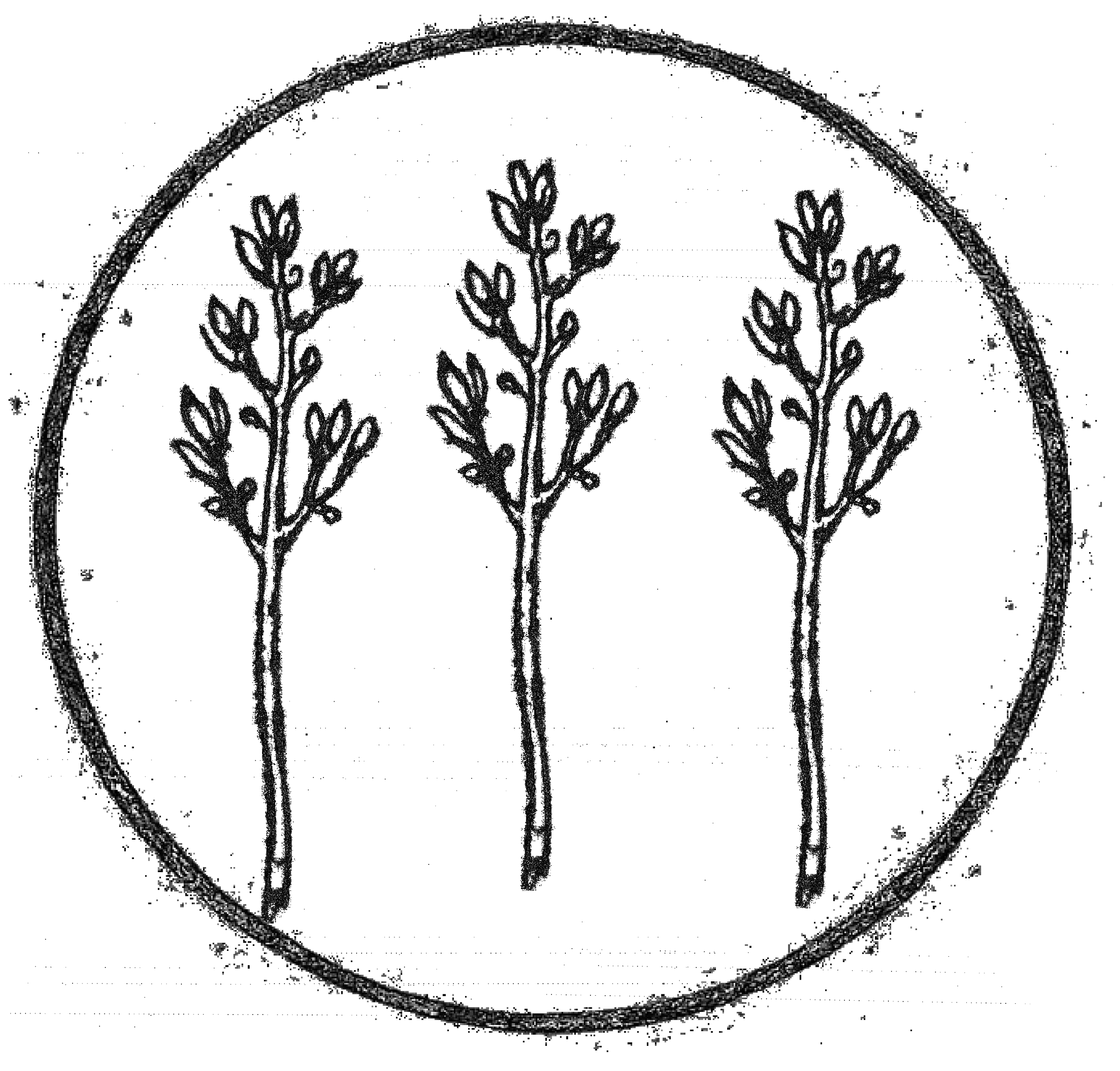 三本の植物を配したLa Table Saïkiの紋章