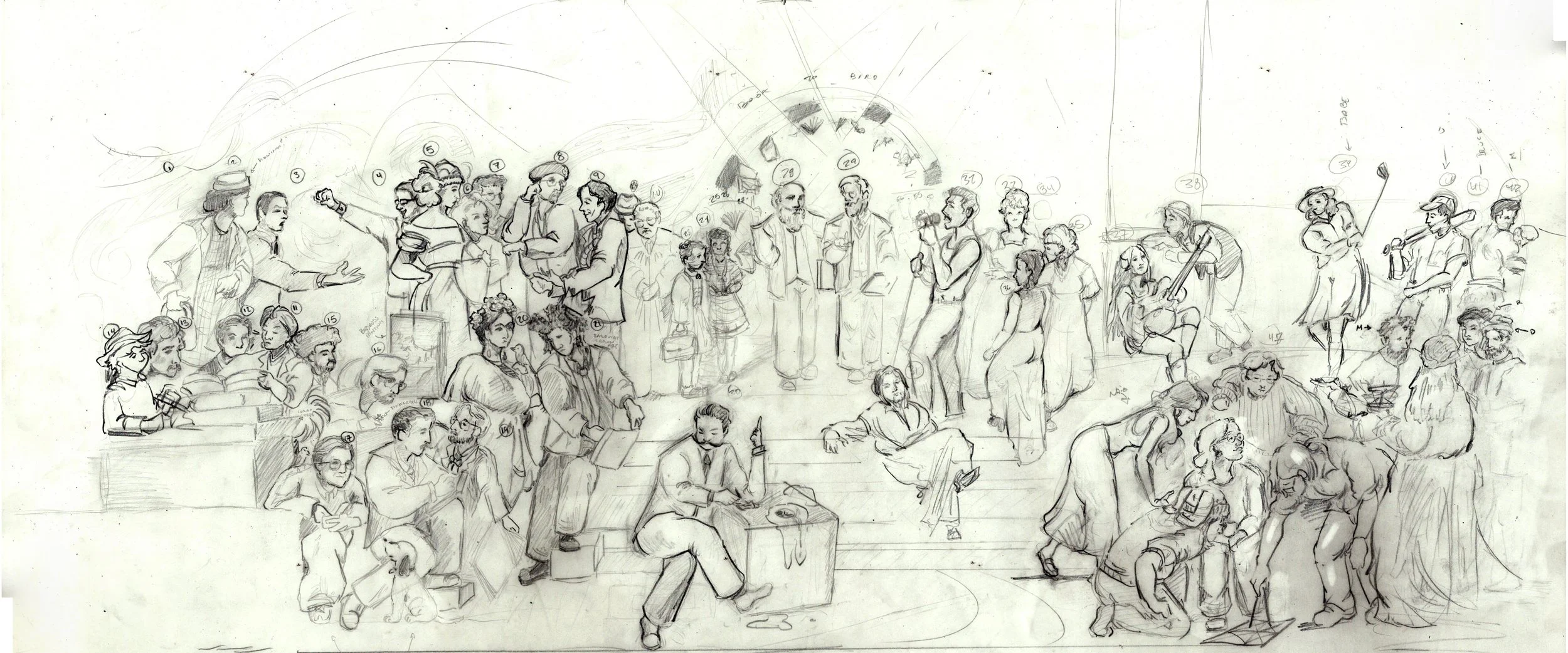 School of Paso Mural Sketch