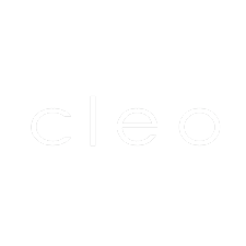 The word 'Cleo' in white lowercase letters on a black background.