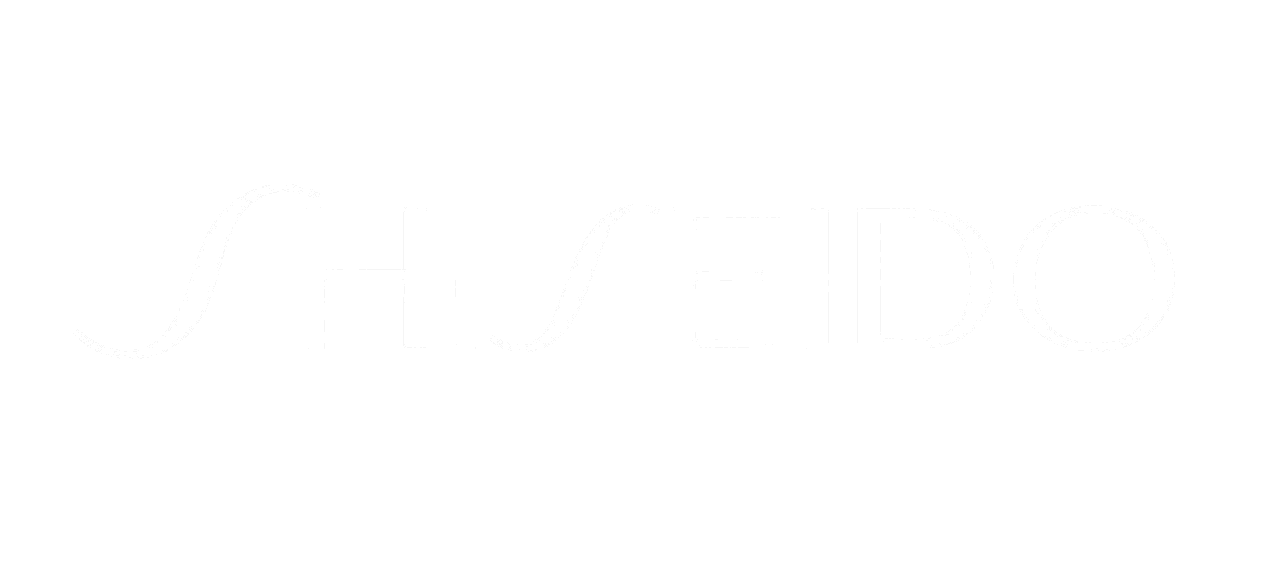 Shiseido logo with white text on a black background.