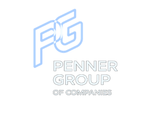 Penner Group logo with stylized initials 'PG' in blue and white, and the company name below.