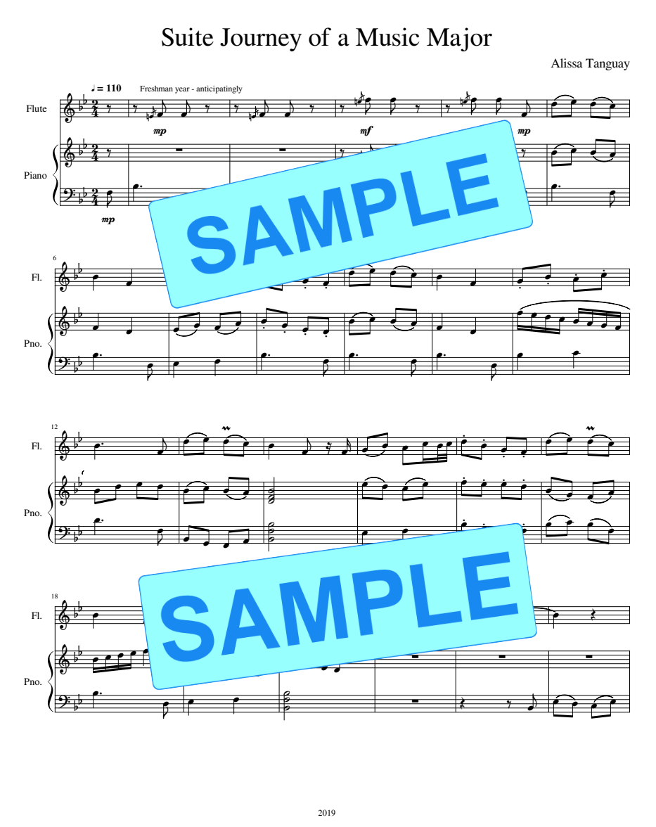 Suite Journey of a Music Major (score) -flute and piano