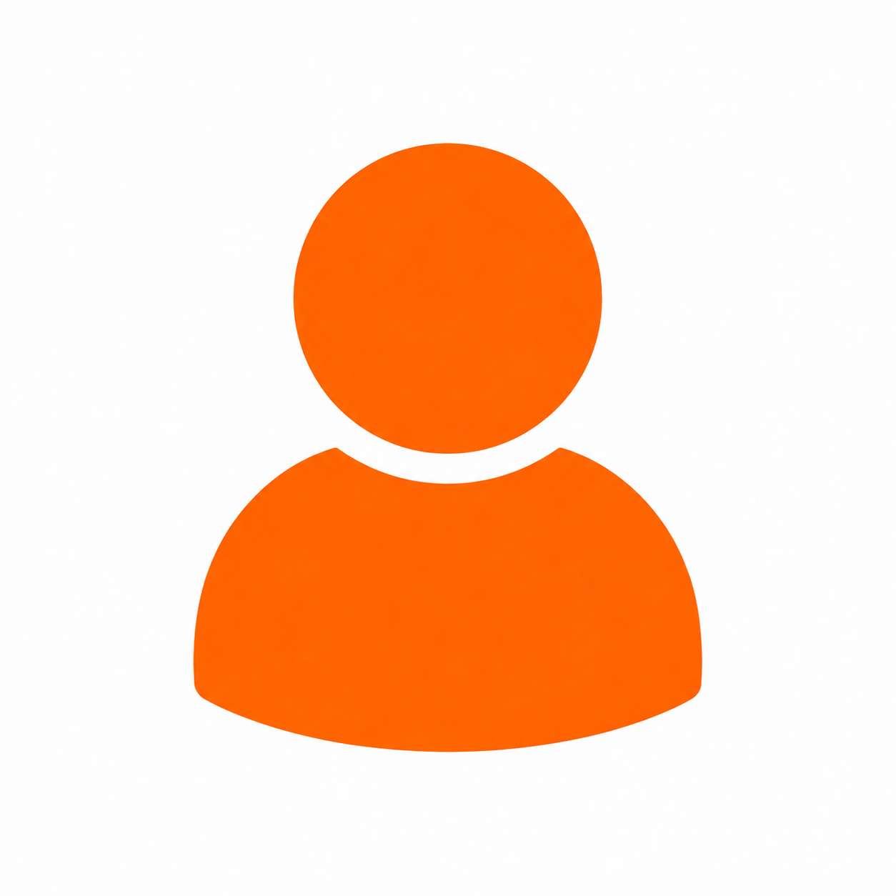 Simplified orange silhouette of a person on a white background.