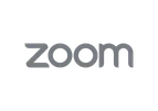Zoom logo in black and purple.