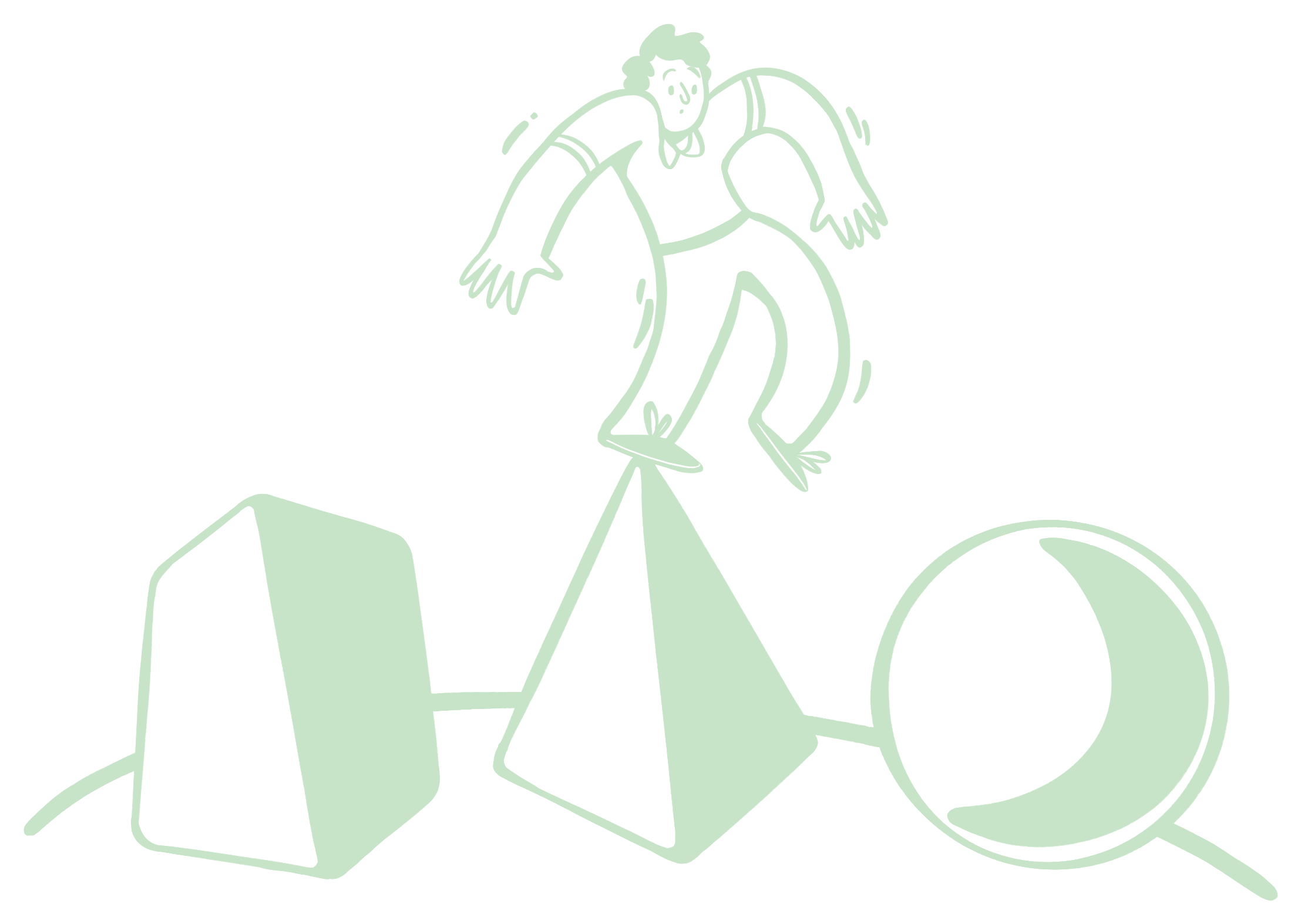 Illustration of a person climbing steps toward a goal