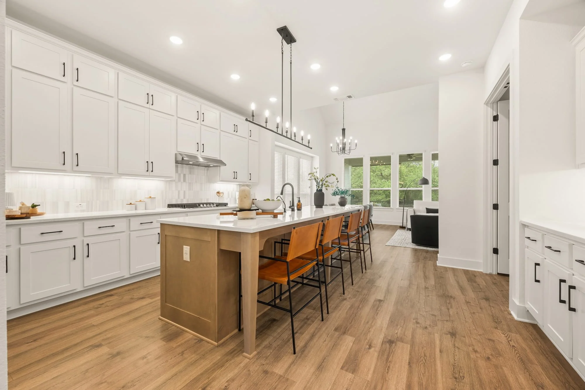 Luxury kitchen with oversized island and custom cabinetry