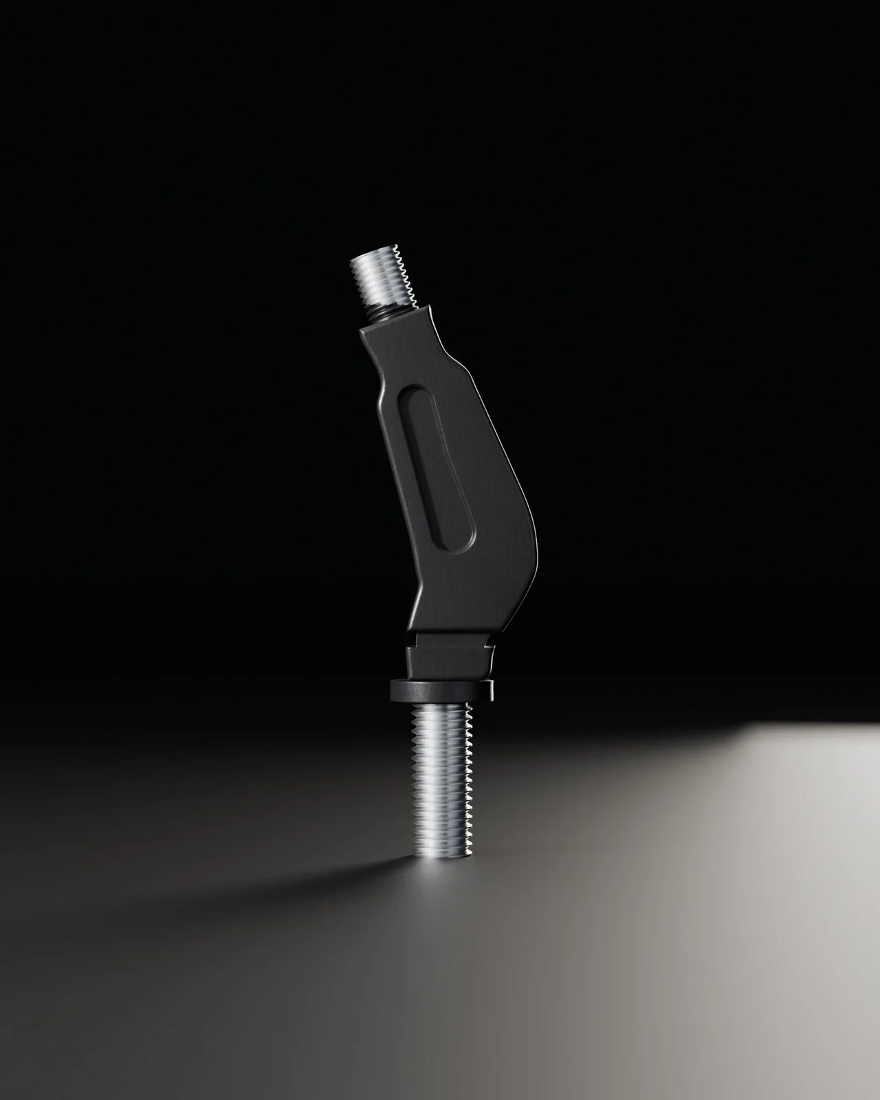 CAD render of the back of the satin black billet shift handle