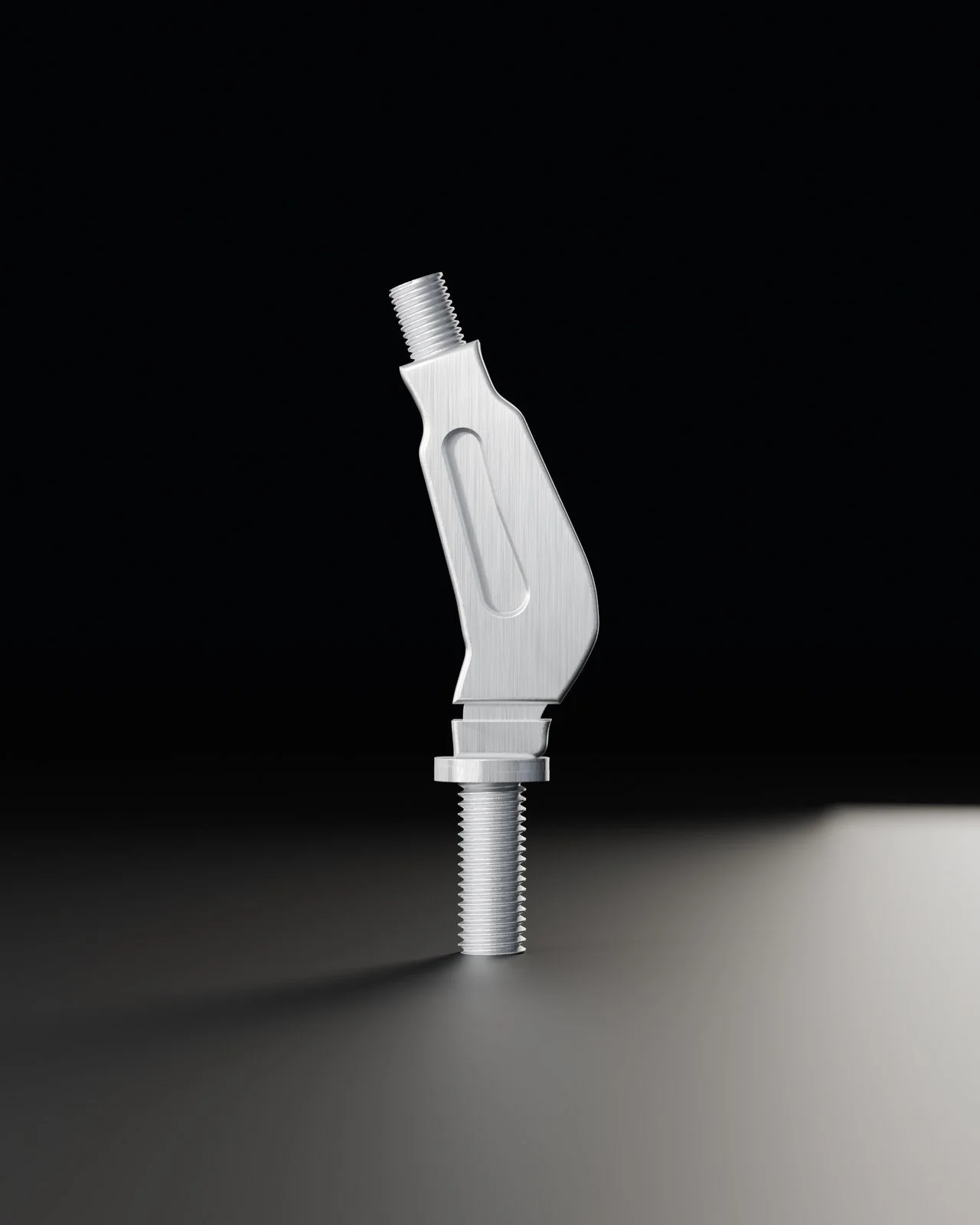 CAD render of the back of the brushed aluminum billet shift handle
