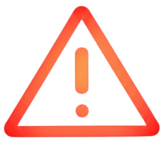 Neon red warning triangle with an exclamation mark inside. Prius ‘triangle of death’ logo