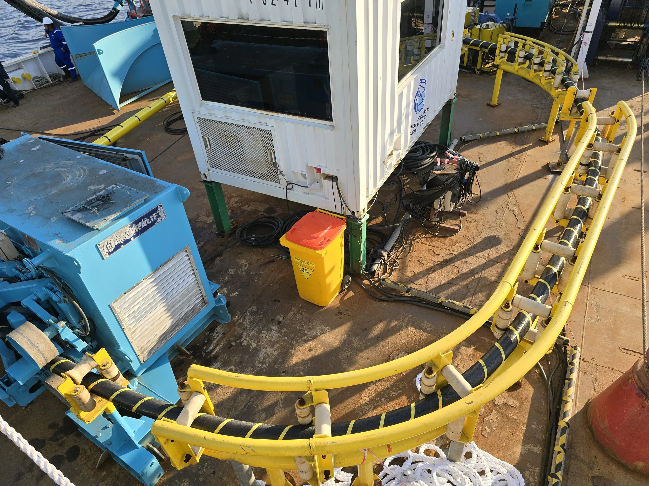 Cable Tensioner, Control Room and Cable Trackway with Submarine Cable