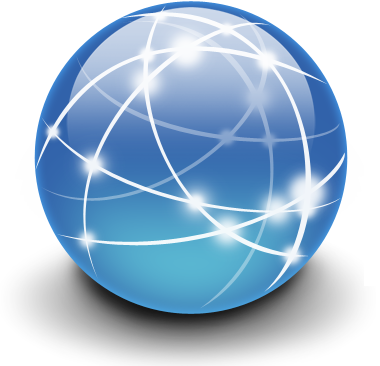 A digital globe with interconnected white lines representing global connectivity on a blue background.