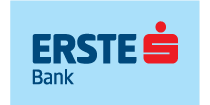 Erste Bank logo with blue background and red emblem