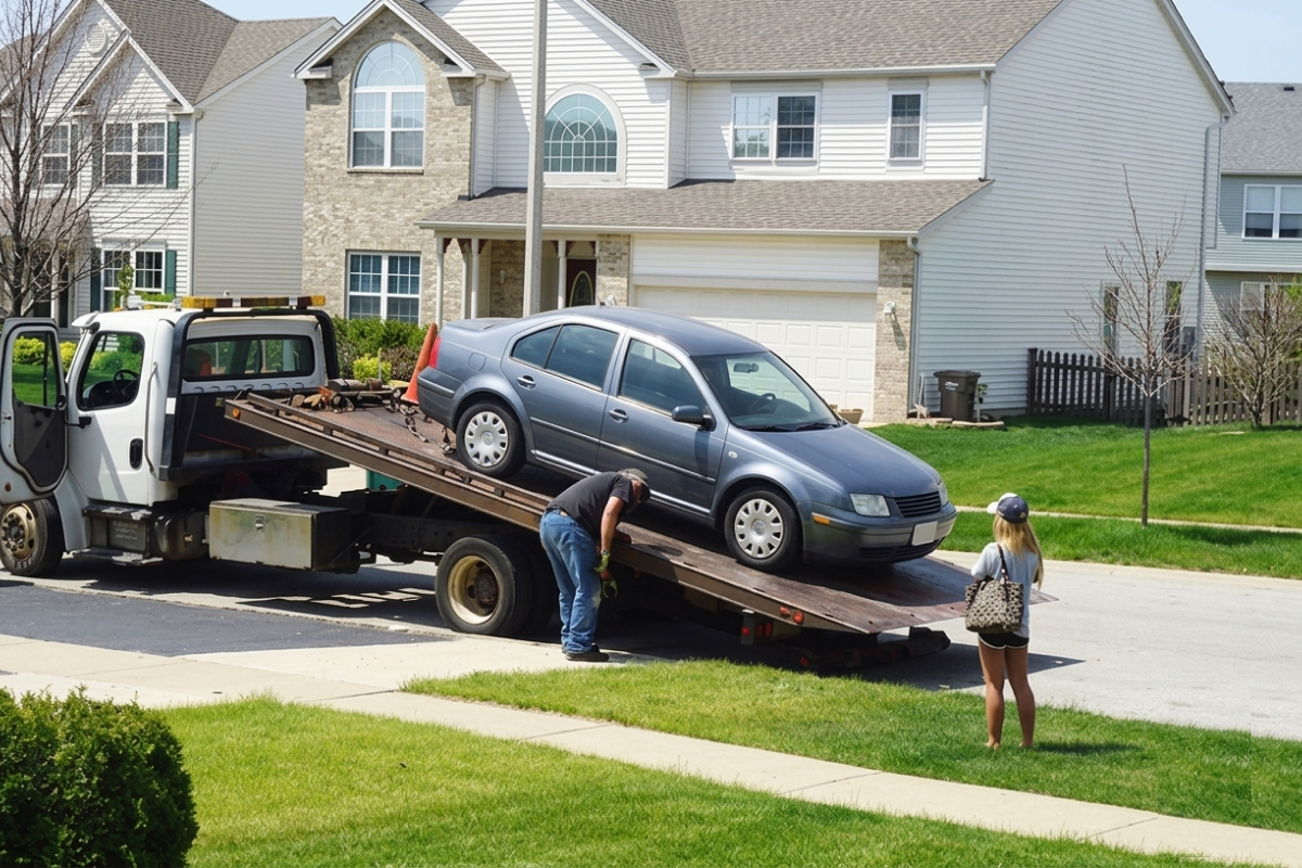 Can a Tow Truck Pick Up a Vehicle From a Residential Property?