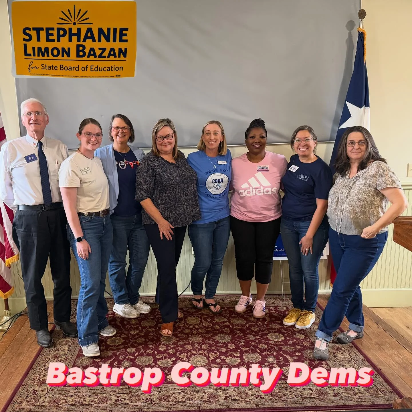 I&rsquo;ve really enjoyed every time I am in Bastrop County. Here&rsquo;s a snap from a recent Get Out the Vote event and another of my mom standing in for me at a general meeting. 

#BastropCounty #BastropCountyDems #StateBoardofEducation #Stephanie