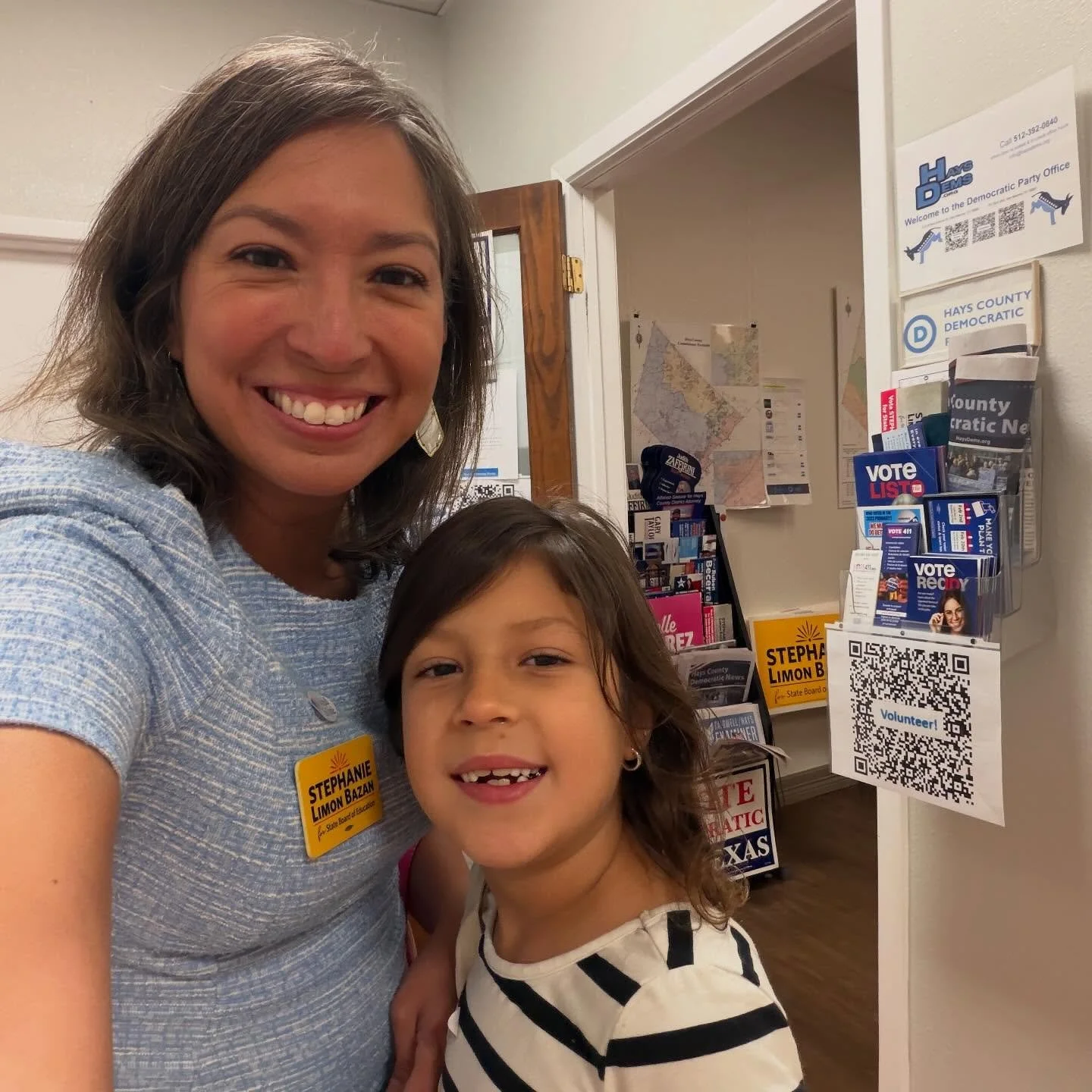 Our signs are available at the Hays Dems headquarters. Thank you to my little helper! 

#stephanieforsboe