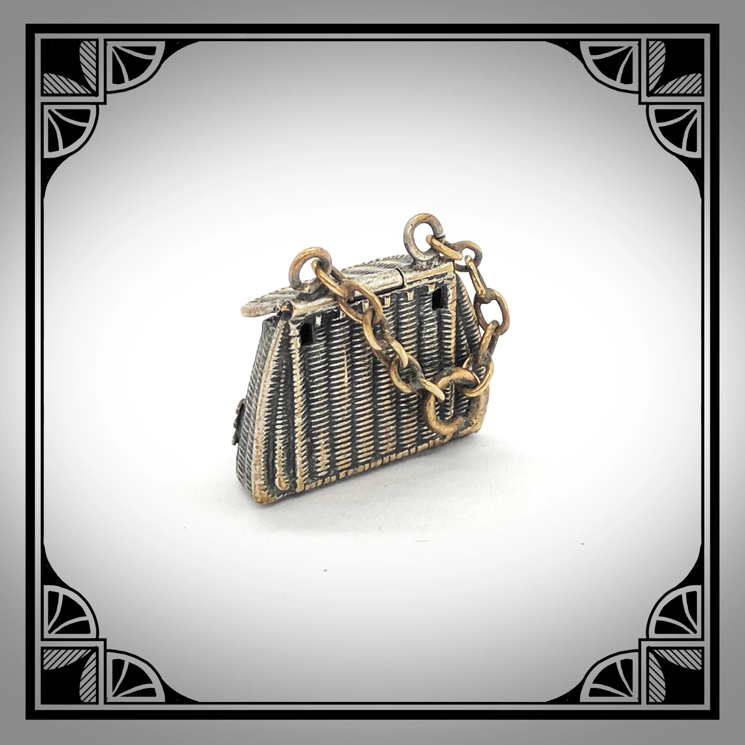 1900s French Silver-Plated Souvenir Shrimp Brooch & Basket Pendant 6.jpg
