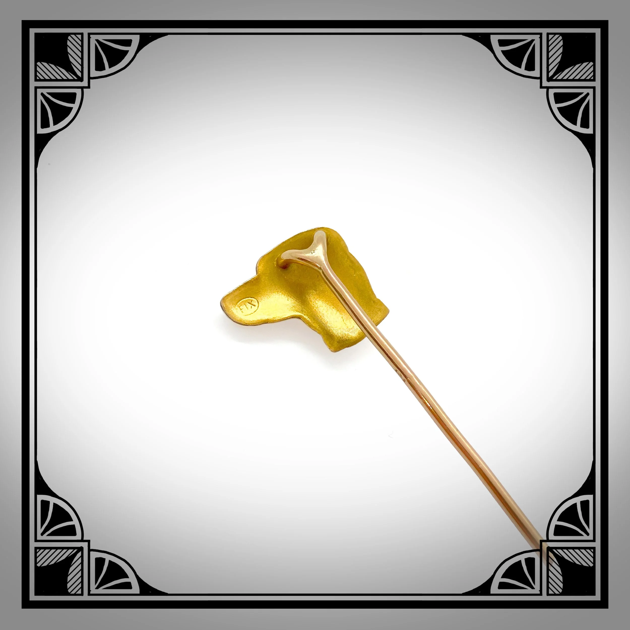 c1910 French Gold-Plated Pointer dog Stick-Pin by Bijoux FIX 3.jpg
