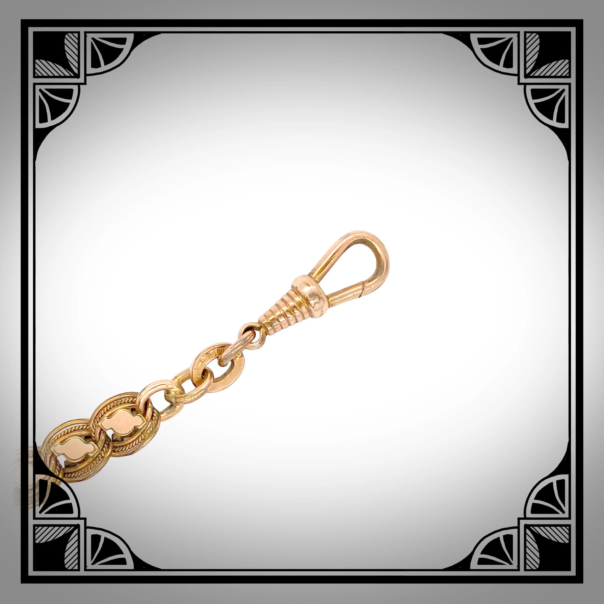 1900s German Gold-Plated Jugendstil Watch Chain with Equestrian Medallion by Kollmar & Jourdan 4.jpg