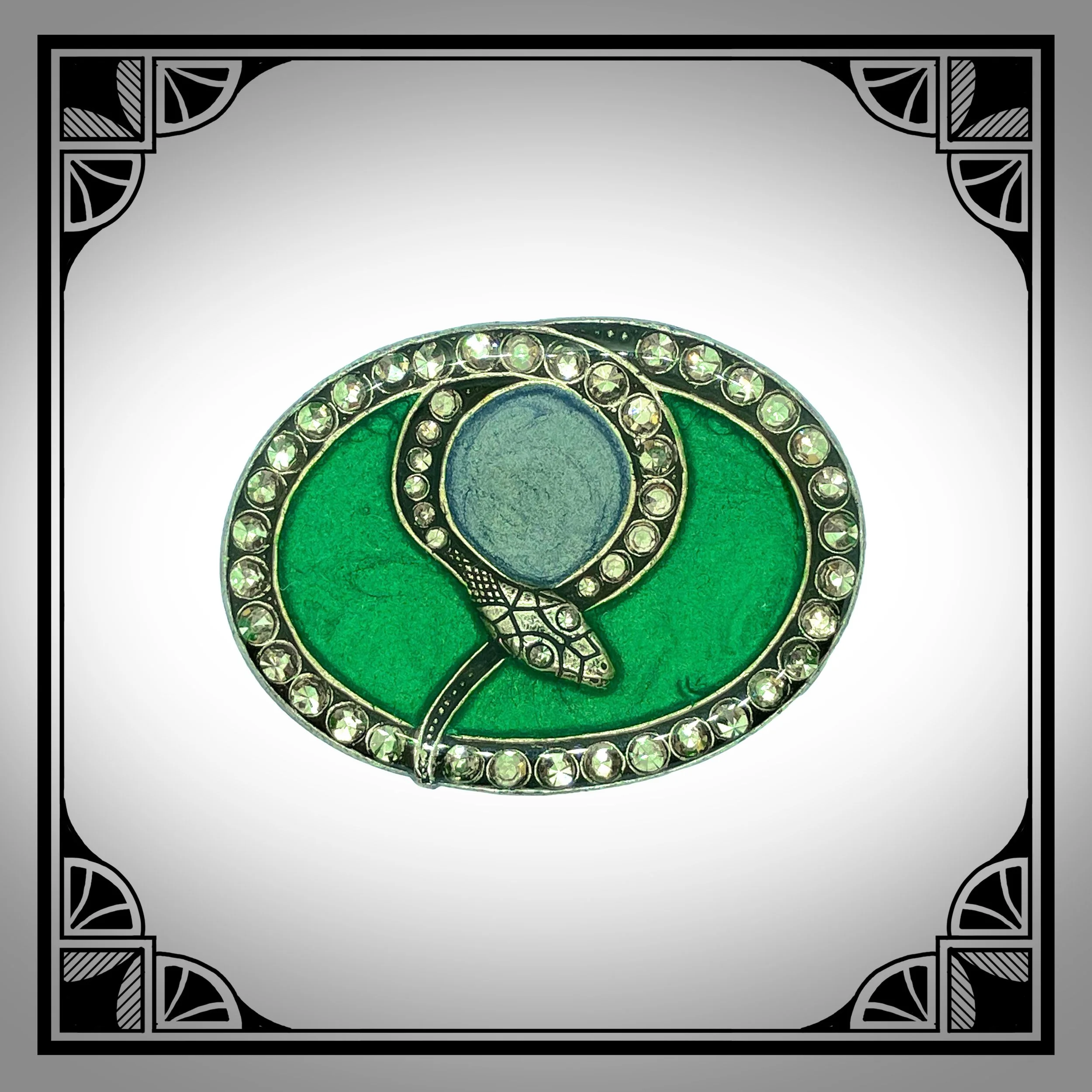 1970s French Silver-Plated Art-Deco Revival Snake Brooch by Pierre Bex