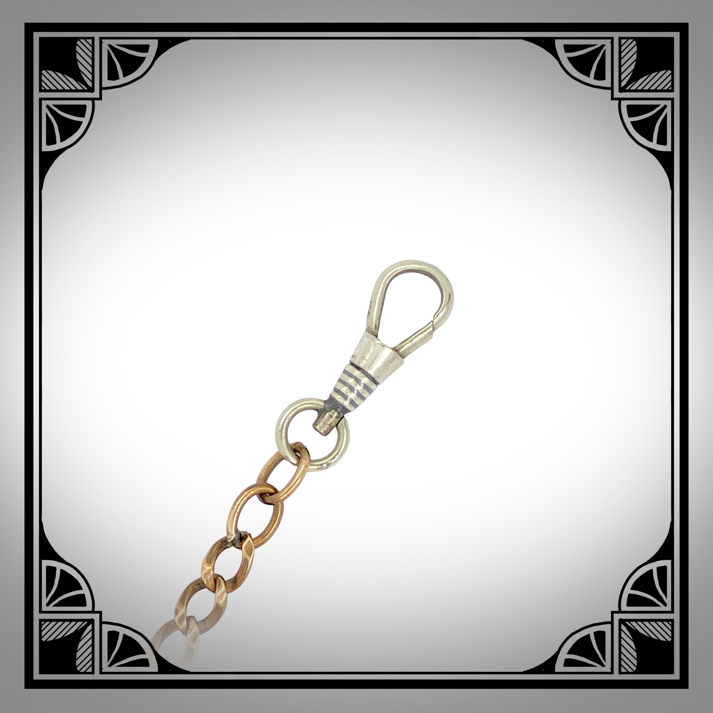 c1900 Niello silver watch chain with gold-plated curb links 5.jpg