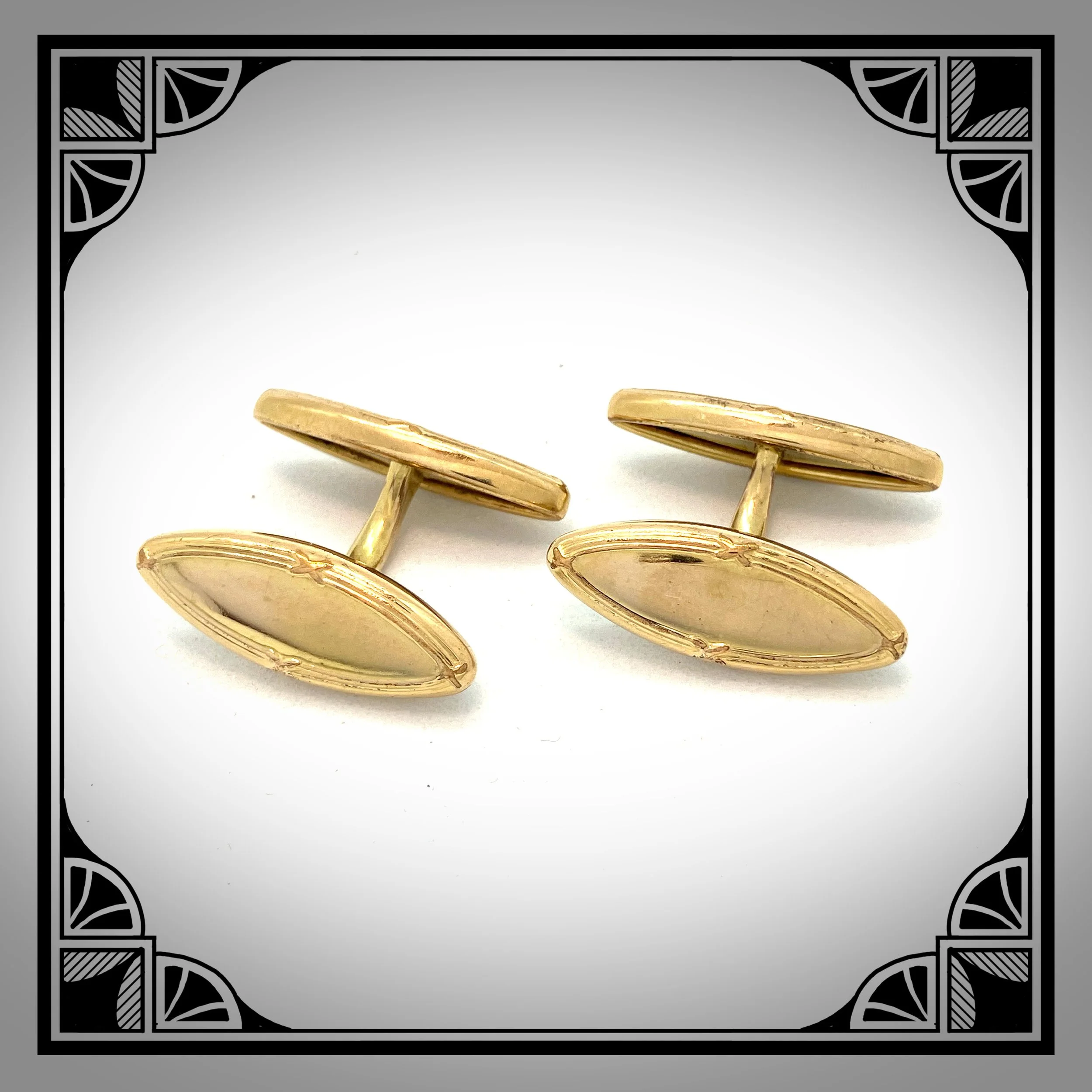 1920s Double sided gold plated cufflinks by Murat 4.jpg