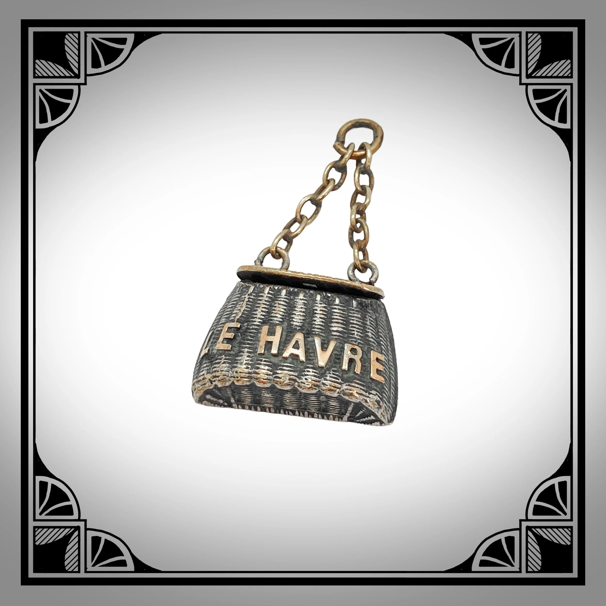 1900s French Silver-Plated Souvenir Shrimp Brooch & Basket Pendant 3.jpg