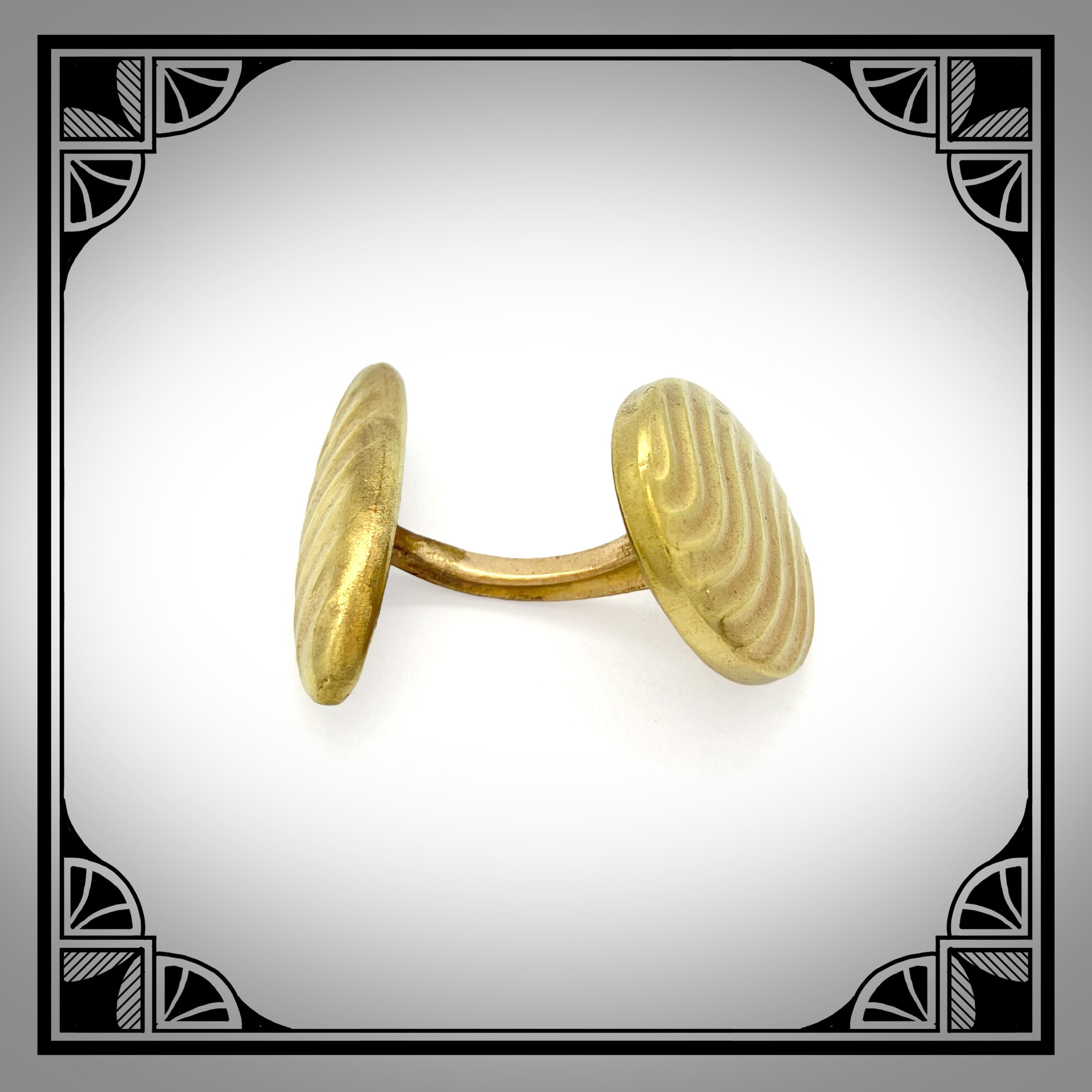 1900s Gold-Plated cufflinks with wave motifs 3.jpg