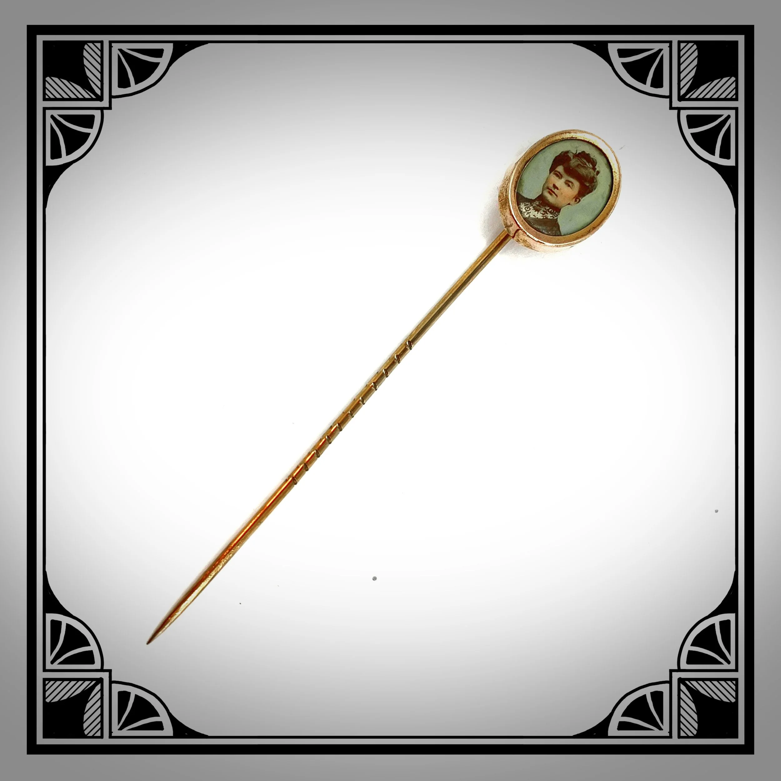 c1910 Sentimental Stick Pin with a hand-tinted portrait.jpg