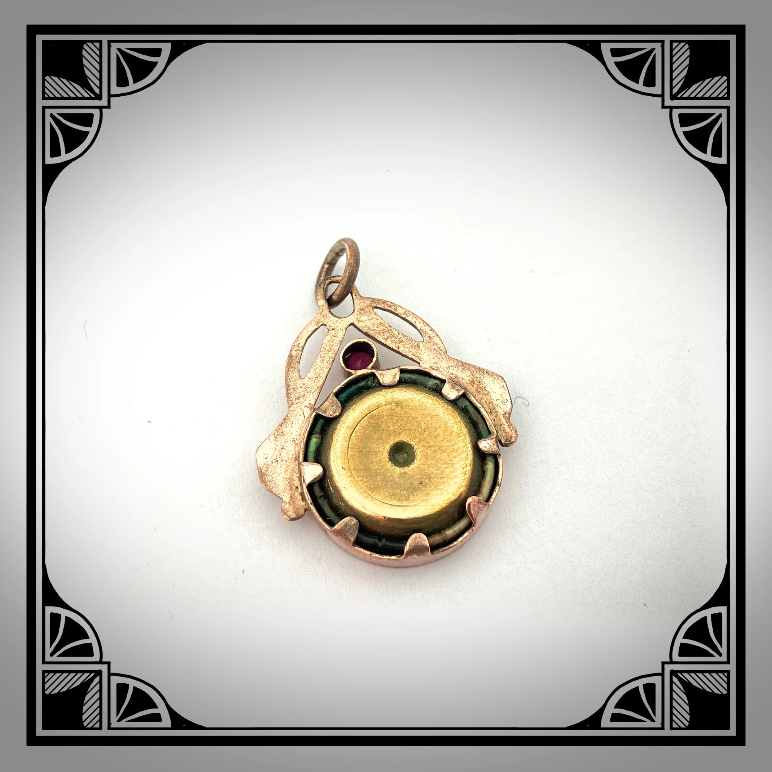 1900s art nouveau picture pendant with red gemstone 2.jpg