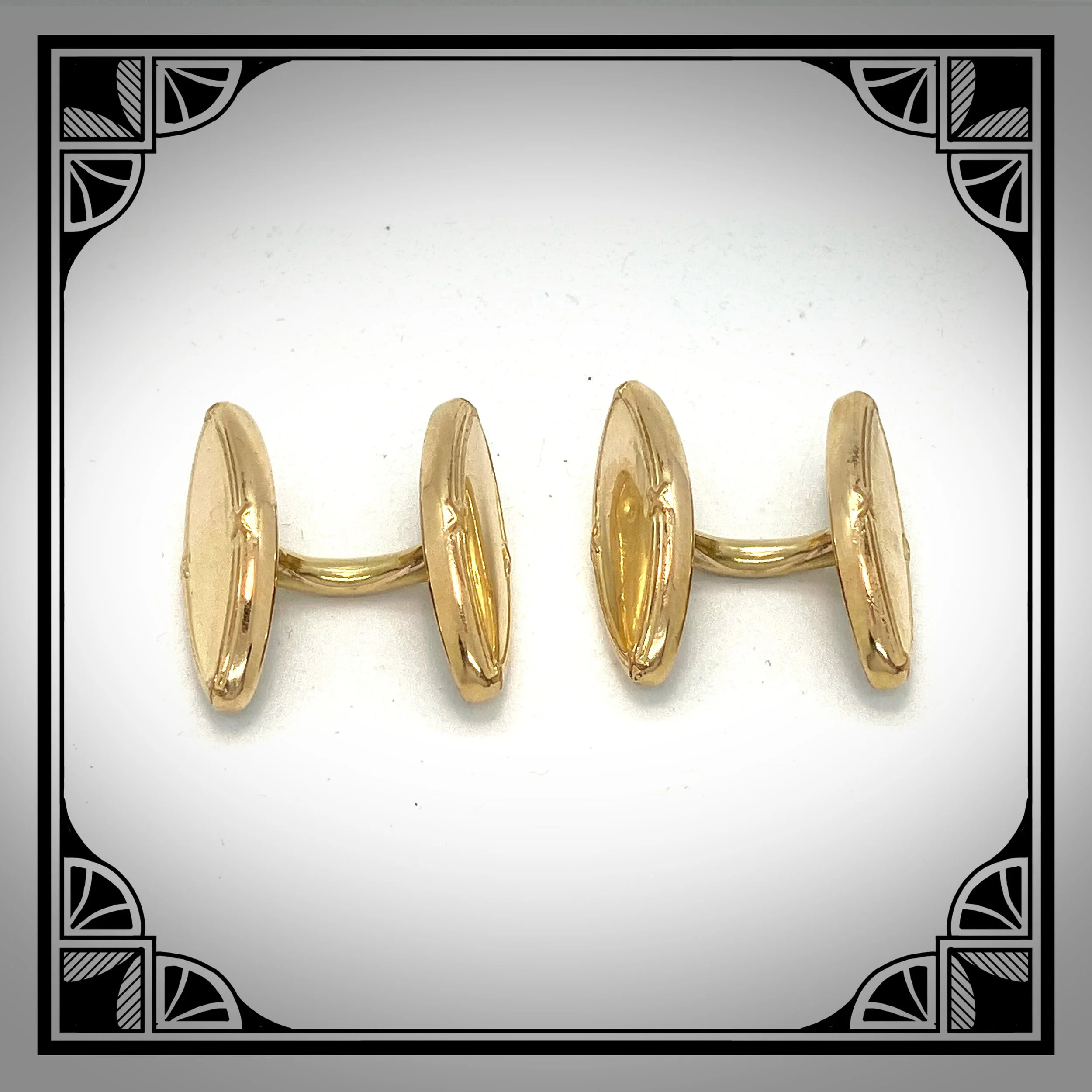 1920s Double sided gold plated cufflinks by Murat 3.jpg