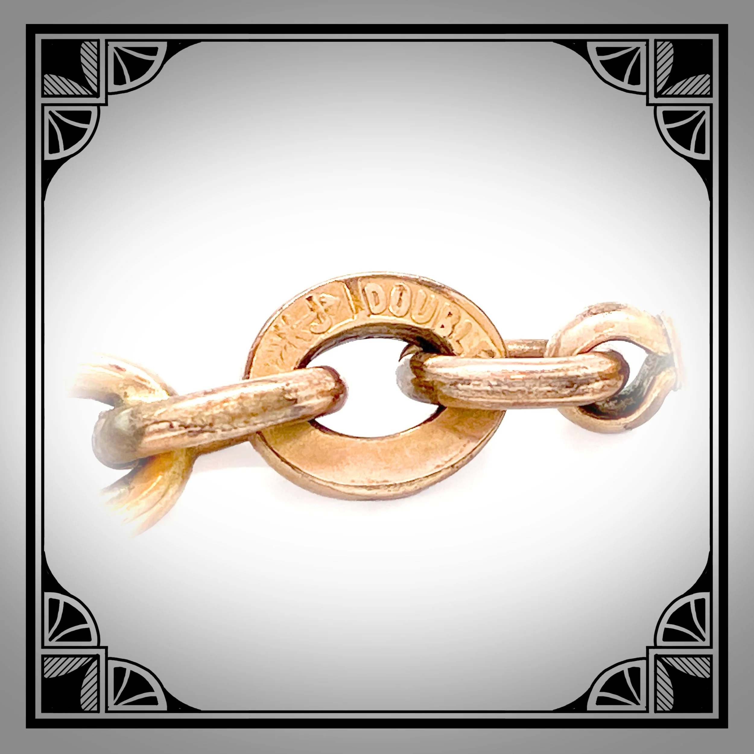1900s German Gold-Plated Jugendstil Watch Chain with Equestrian Medallion by Kollmar & Jourdan 5.jpg