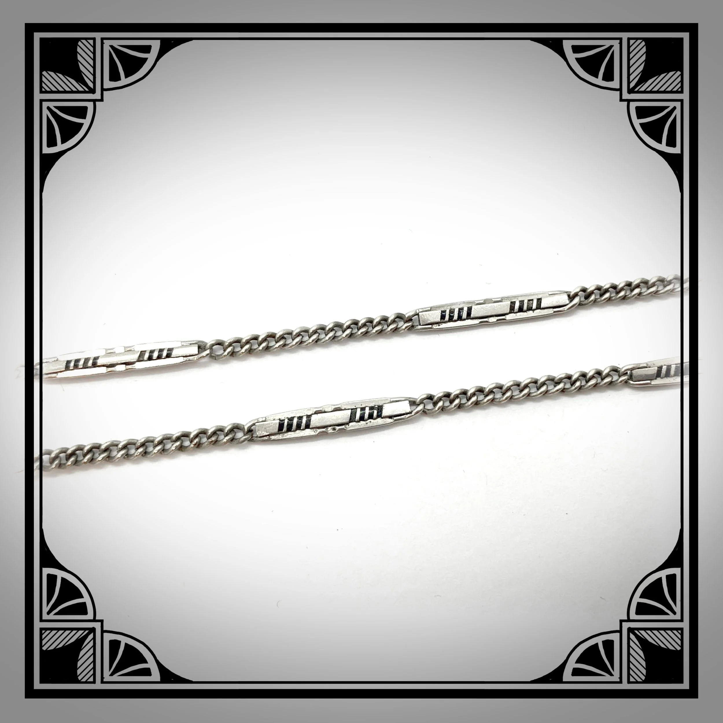 c1930 Nickel Art-Deco Waldemar chain 2.jpg