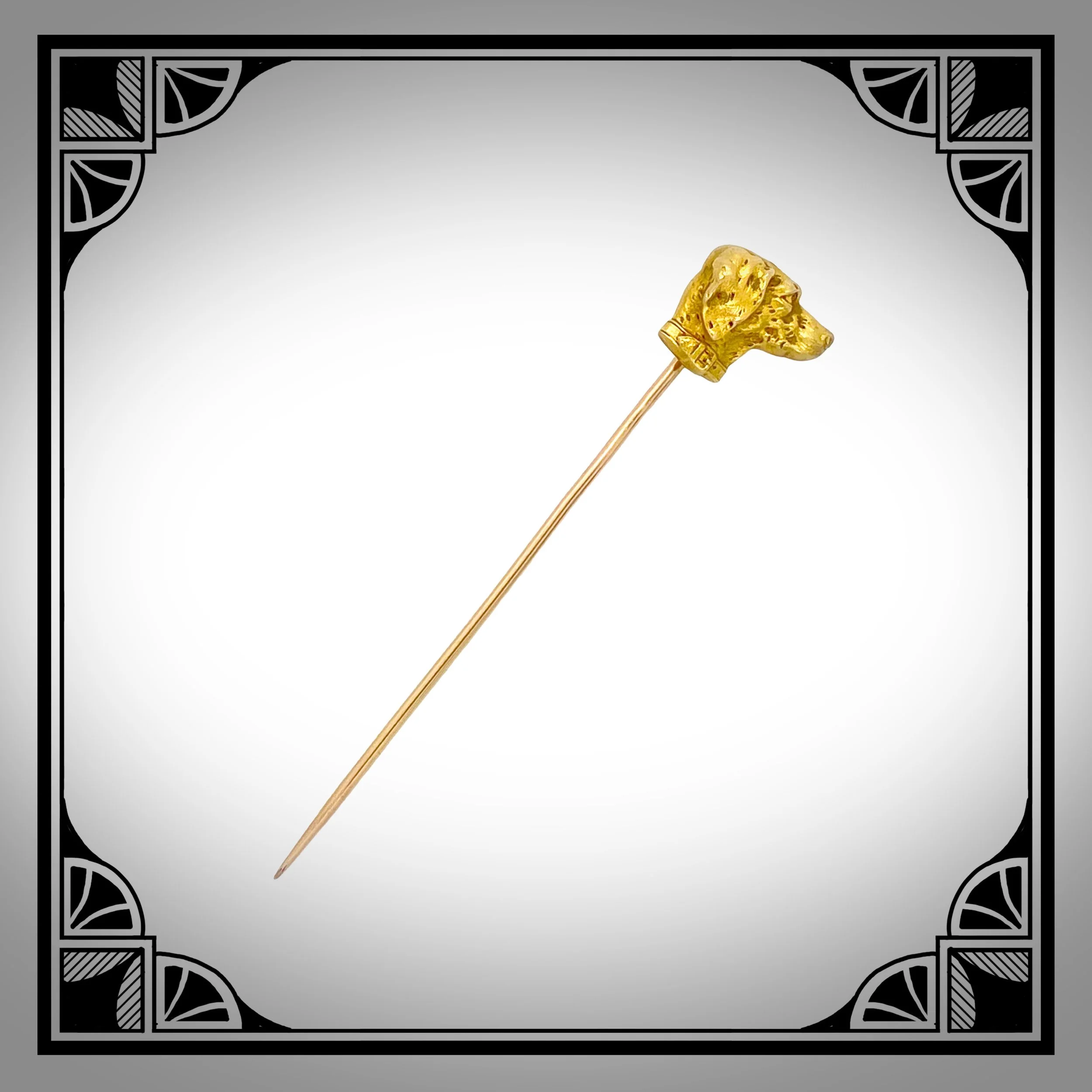 c1910 French Gold-Plated Pointer dog Stick-Pin by Bijoux FIX 2.jpg