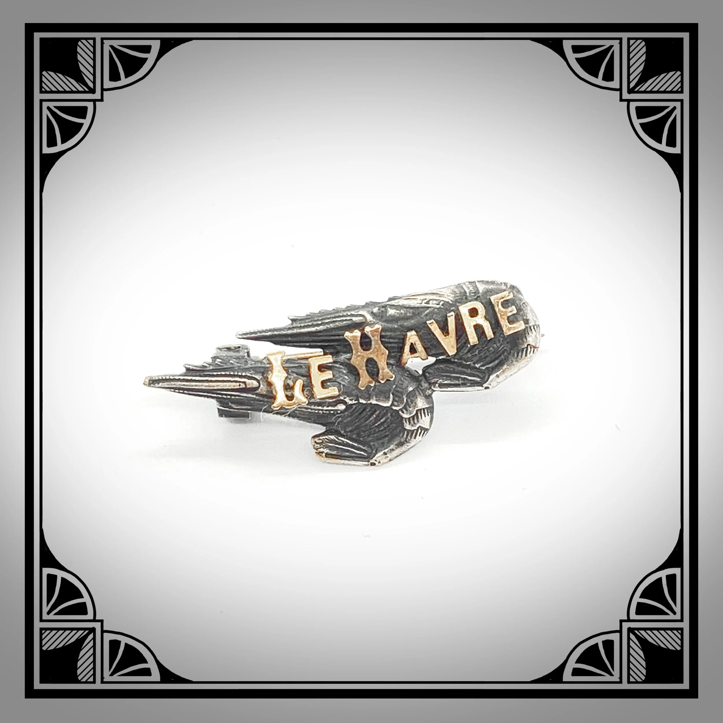 1900s French Silver-Plated Souvenir Shrimp Brooch & Basket Pendant.jpg
