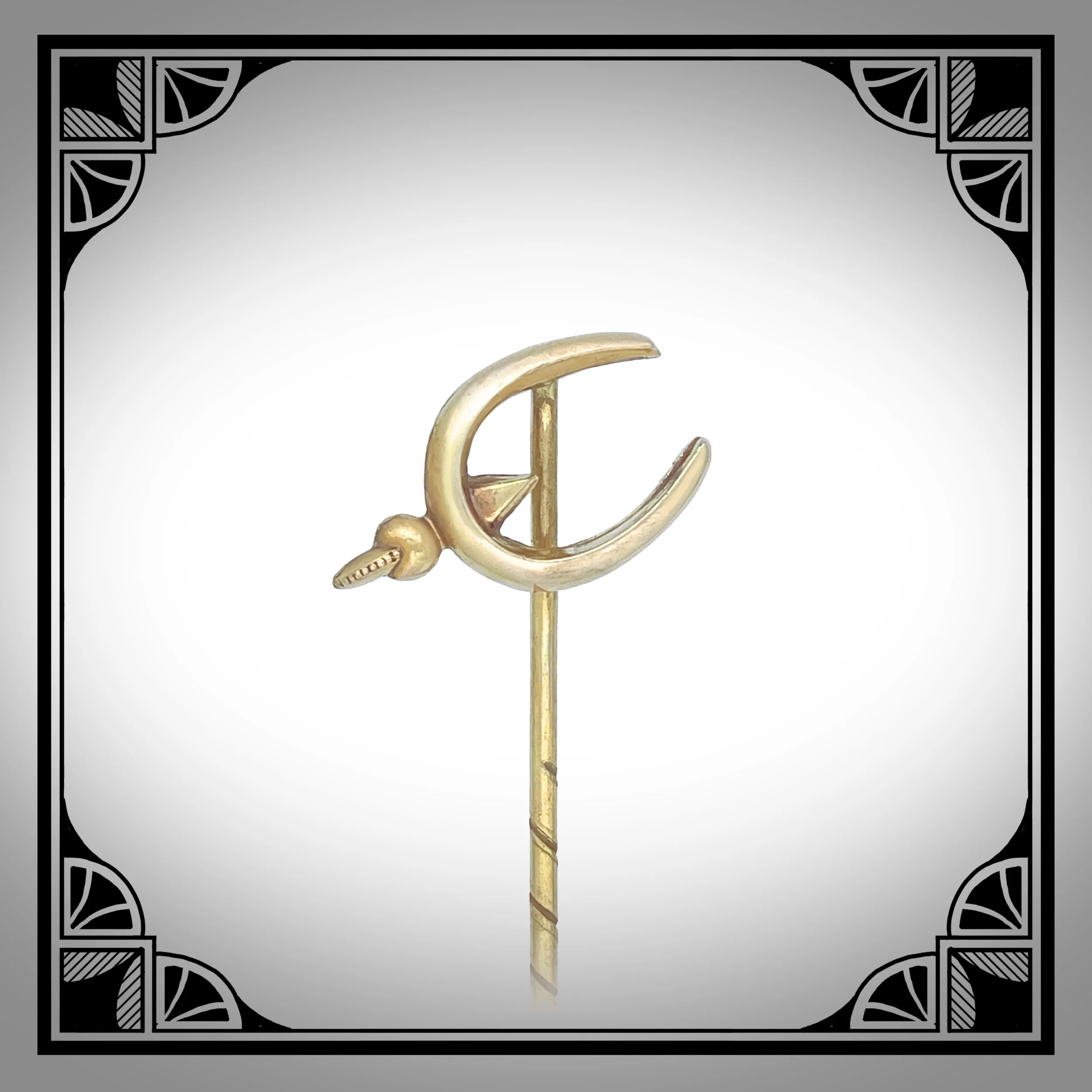 c.1910 Gold-Plated Equestrian Stick Pin with Riding Spur