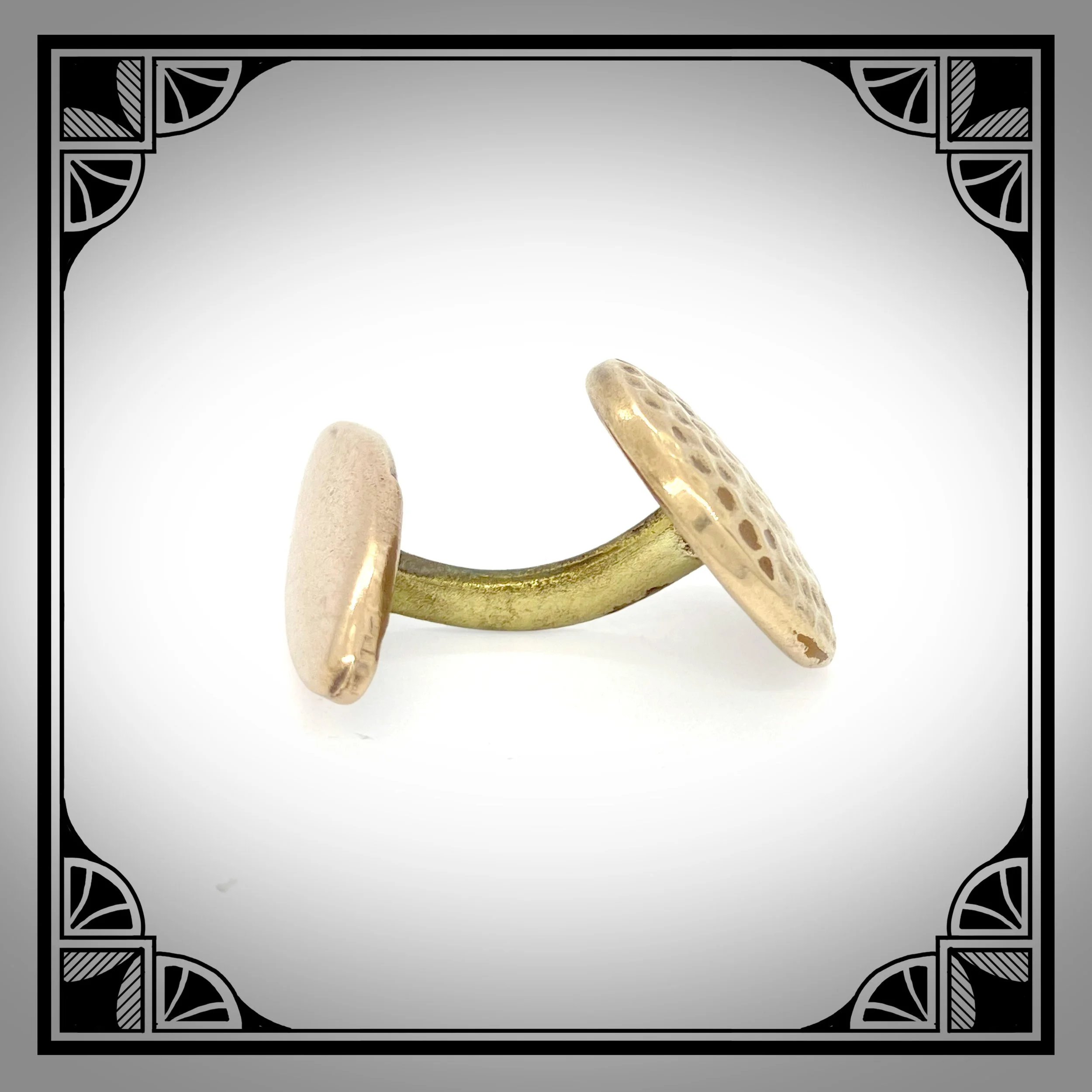 1900s Gold-Plated cufflinks with hammered finish 3.jpg