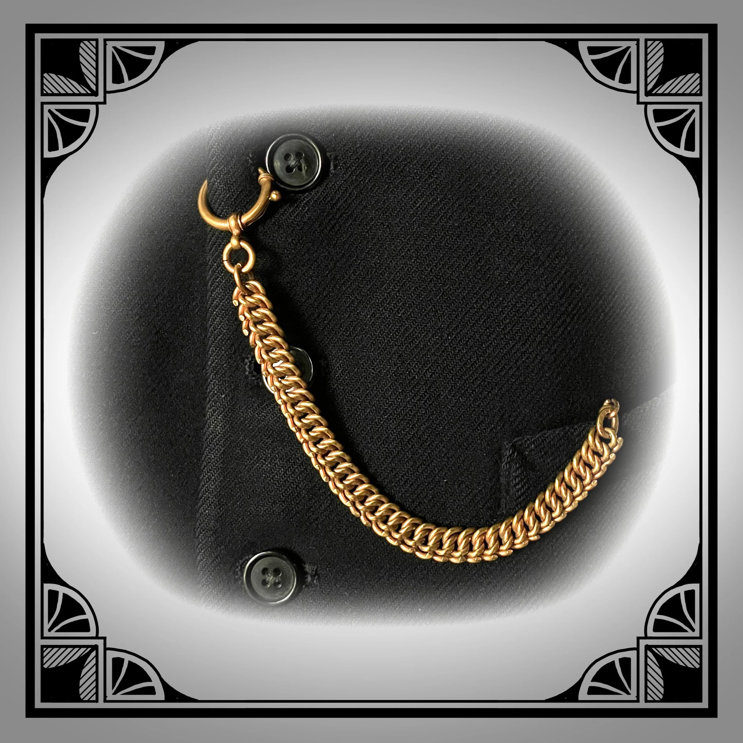 1920s German gold colored double curb watch chain 7.jpg